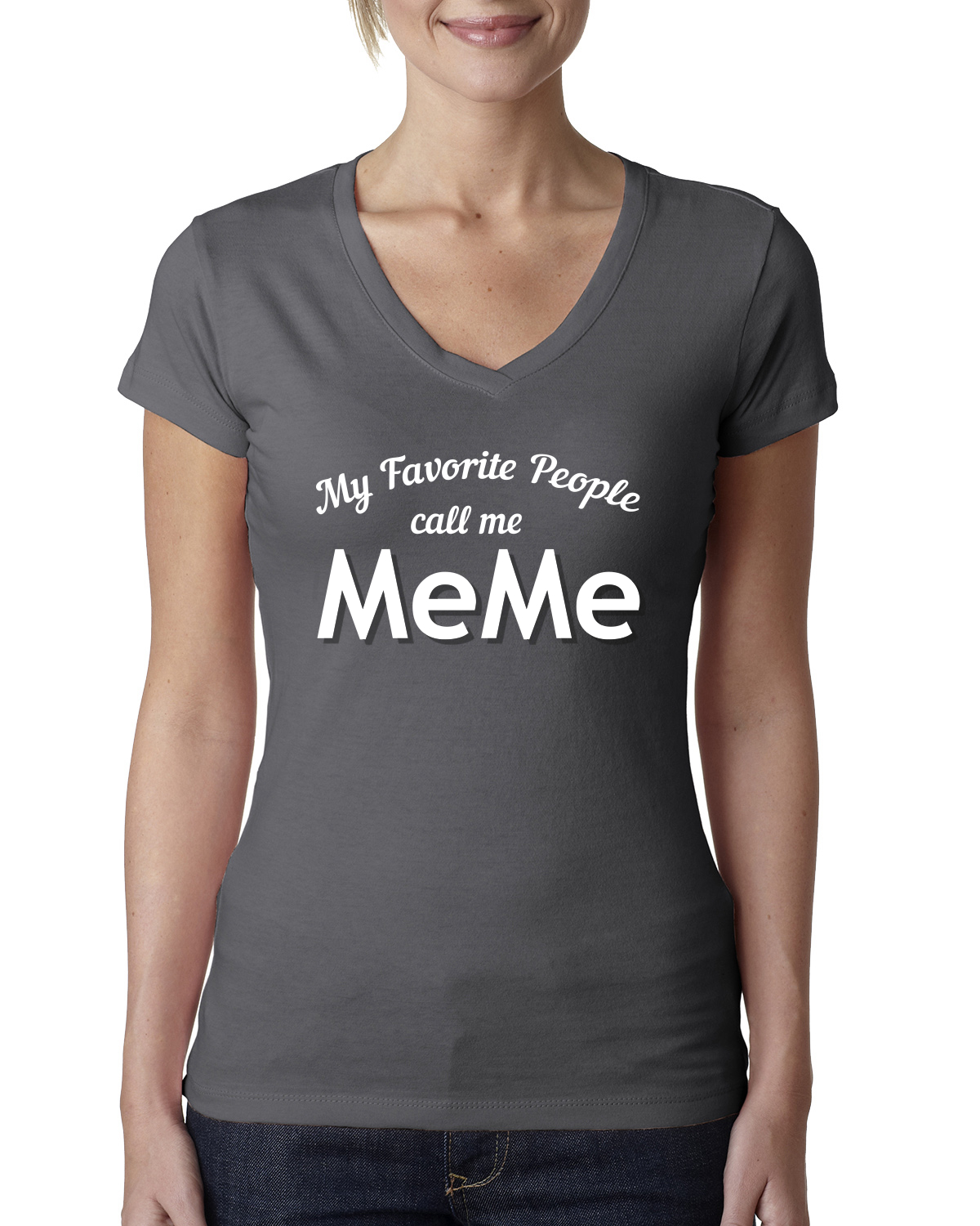 My Favorite People Call Me Meme Mothers Day Women Junior V-Neck Tee - Picture 8 of 12