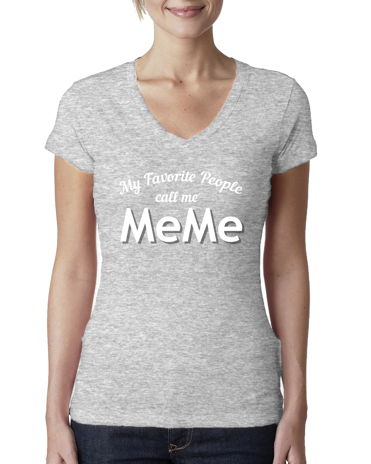 My Favorite People Call Me Meme Mothers Day Women Junior V-Neck Tee - Picture 4 of 12