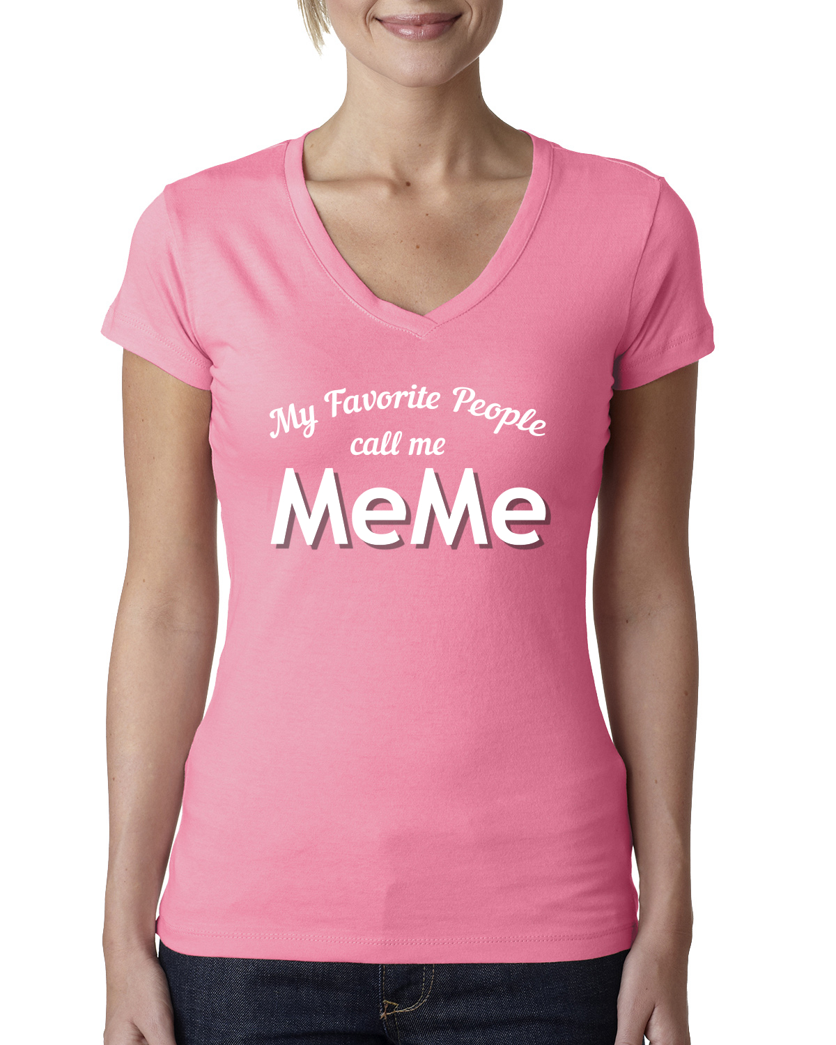 My Favorite People Call Me Meme Mothers Day Women Junior V-Neck Tee - Picture 9 of 12