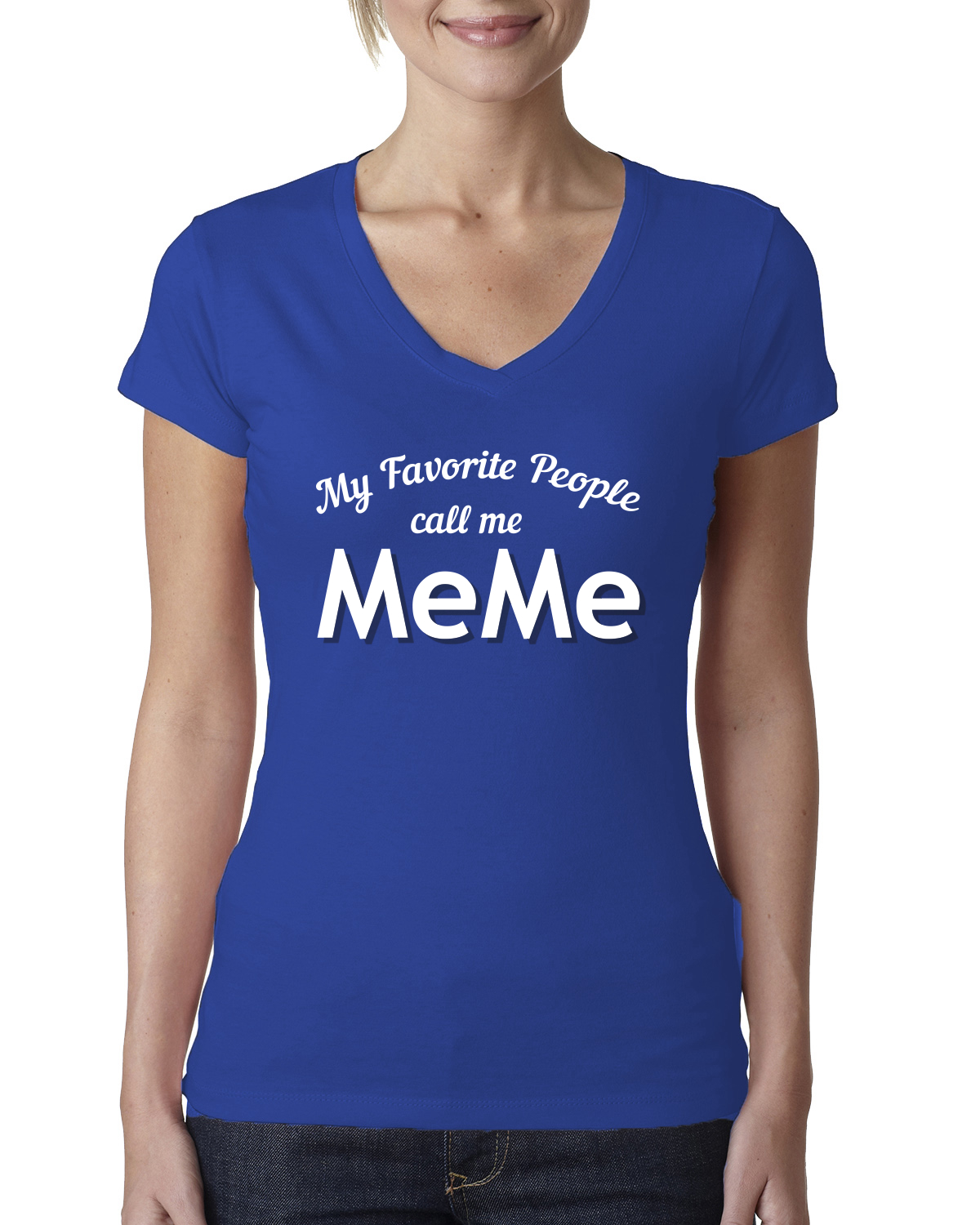 My Favorite People Call Me Meme Mothers Day Women Junior V-Neck Tee - Picture 7 of 12