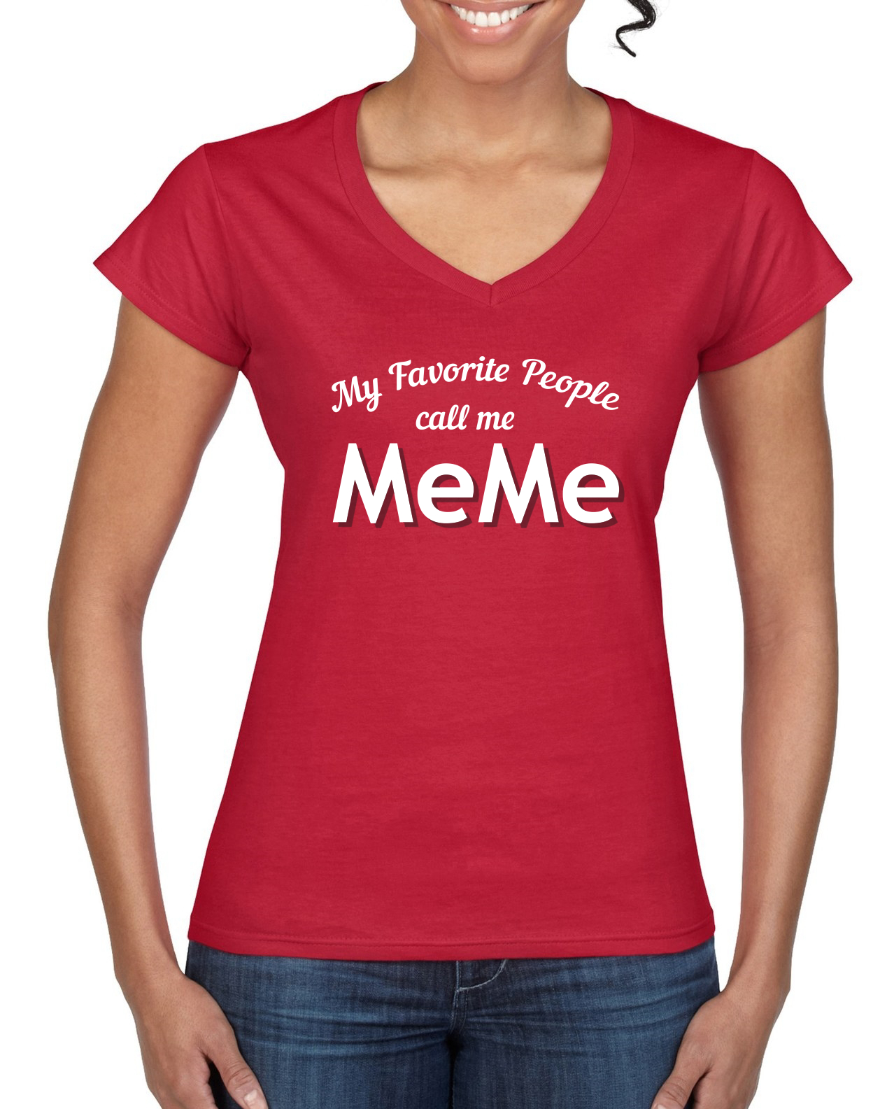 My Favorite People Call Me Meme Mothers Day Women Standard V-Neck Tee - Picture 6 of 7