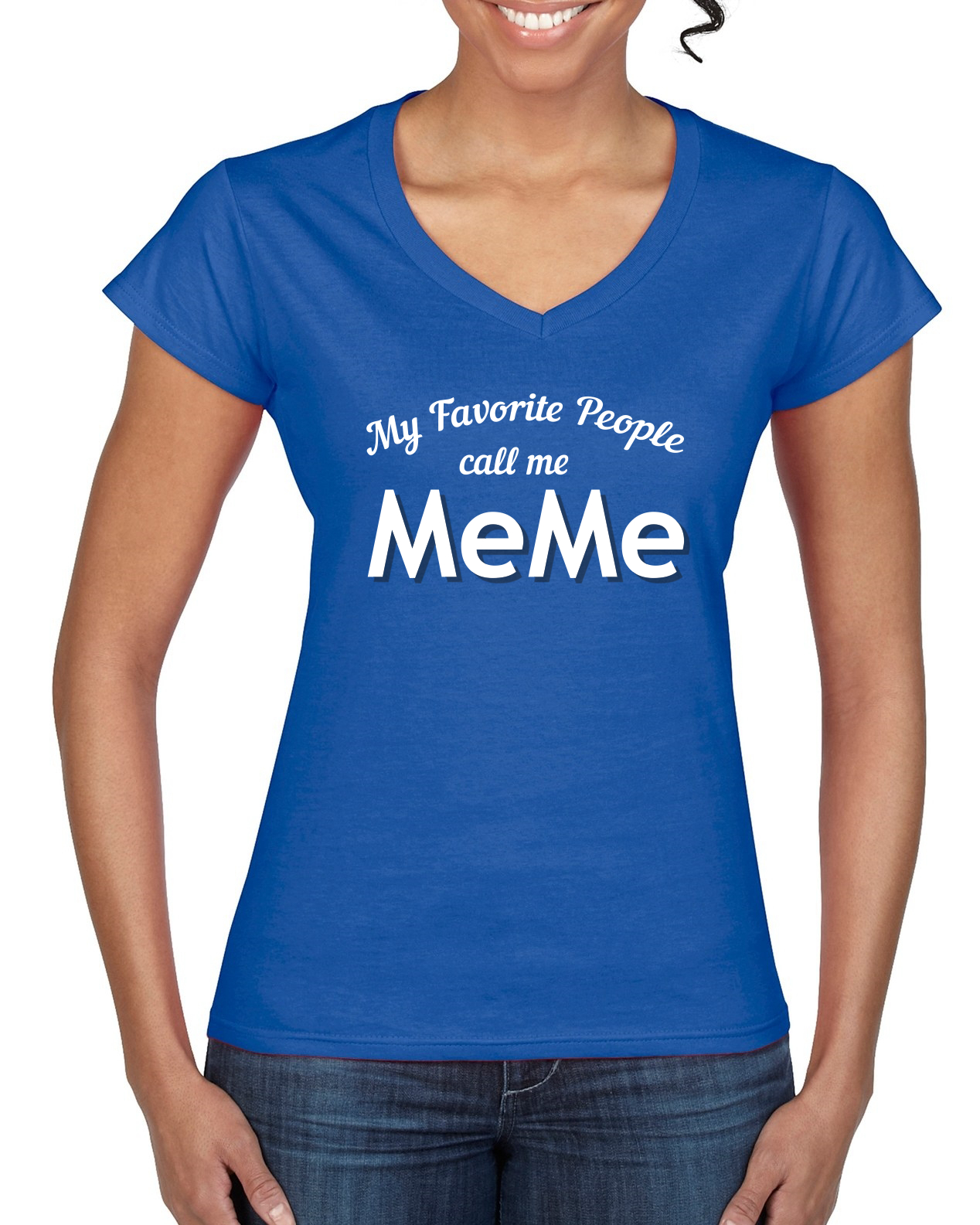 My Favorite People Call Me Meme Mothers Day Women Standard V-Neck Tee - Picture 7 of 7