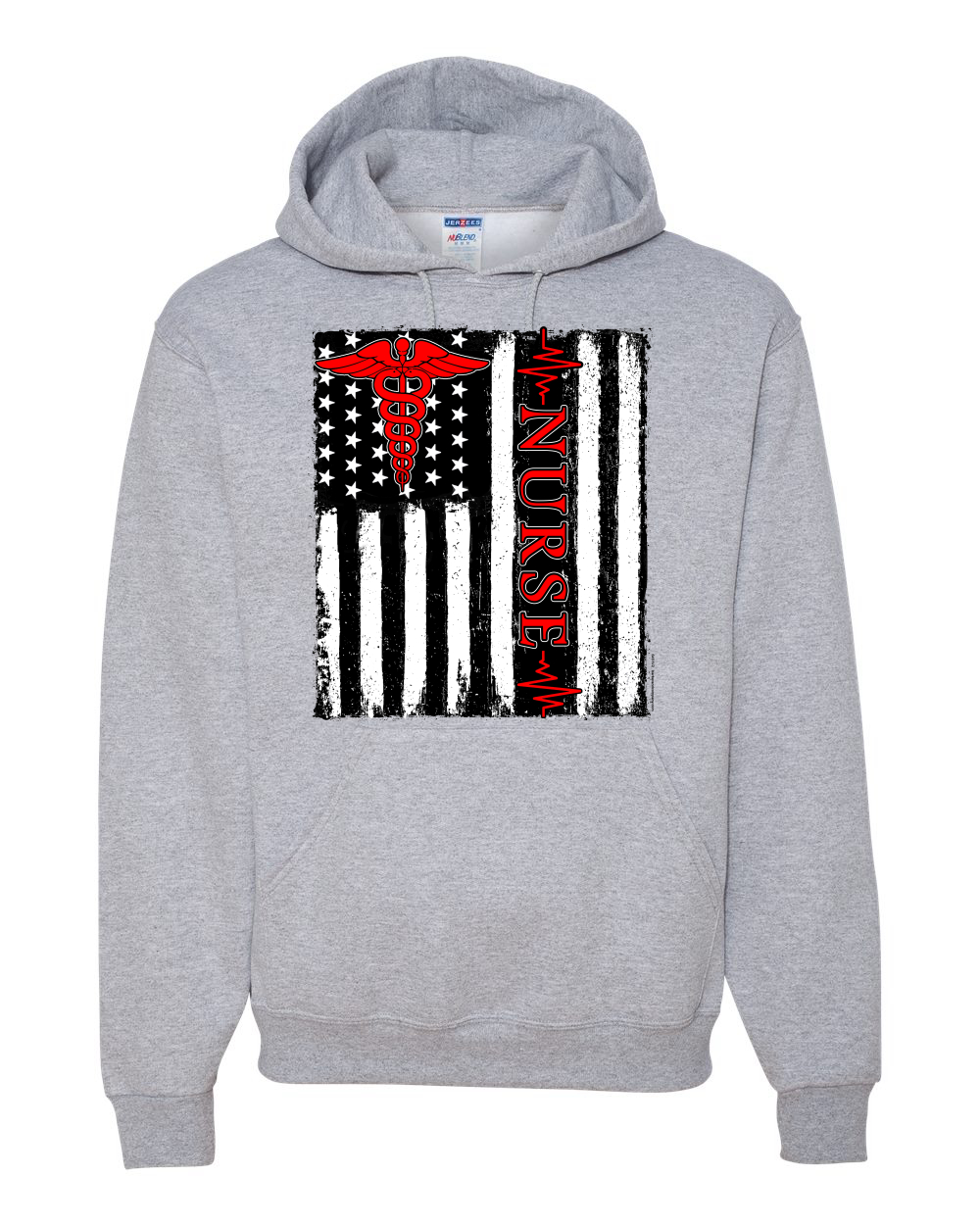 Support Nurses Health Workers American Flag Pride Unisex Hooded Sweatshirt - Picture 7 of 20