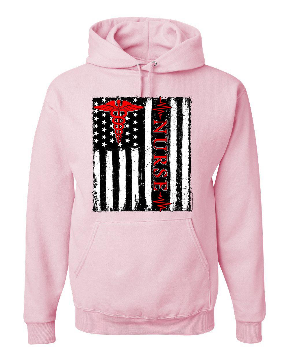 Support Nurses Health Workers American Flag Pride Unisex Hooded Sweatshirt - Picture 9 of 20