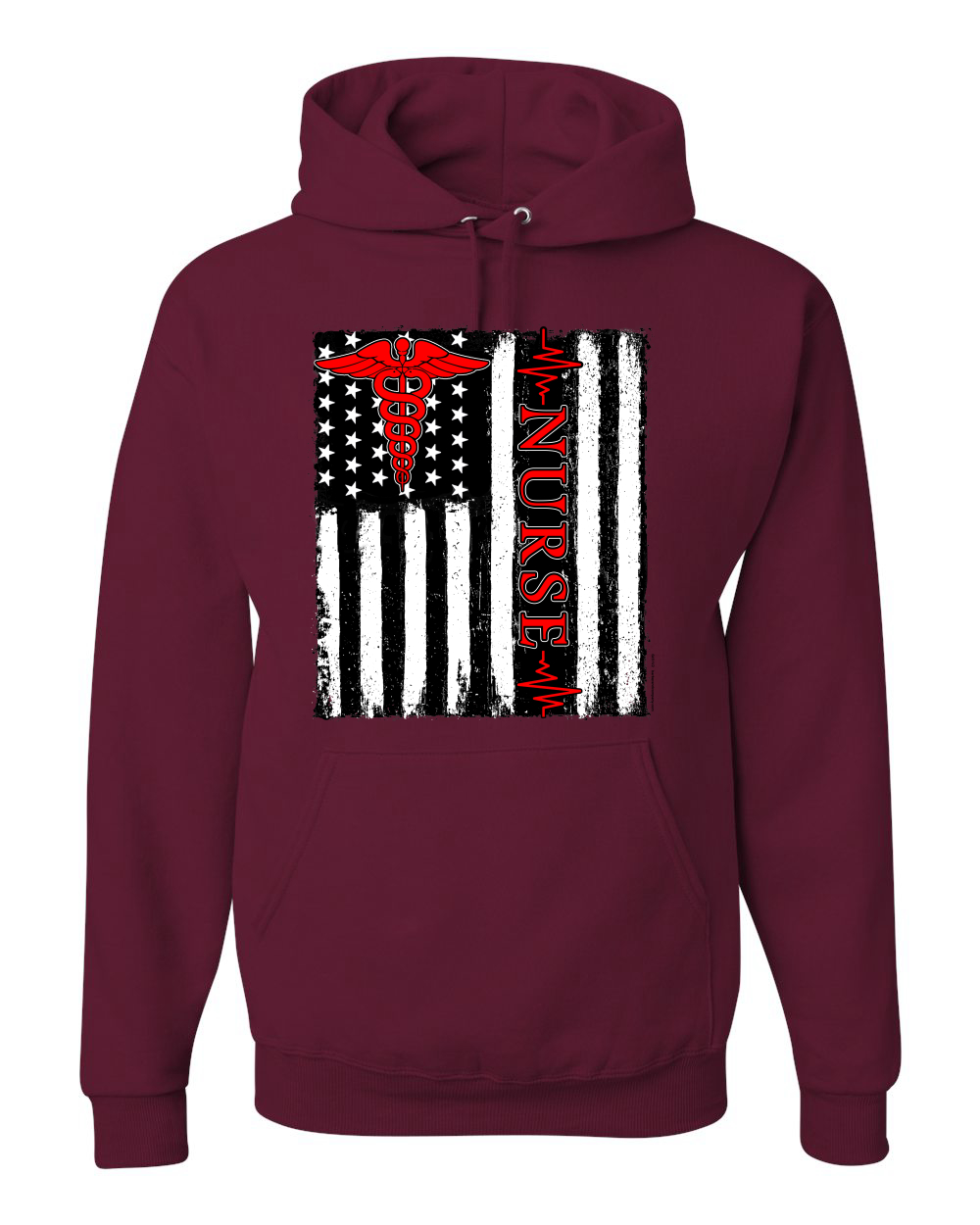 Support Nurses Health Workers American Flag Pride Unisex Hooded Sweatshirt - Picture 10 of 20