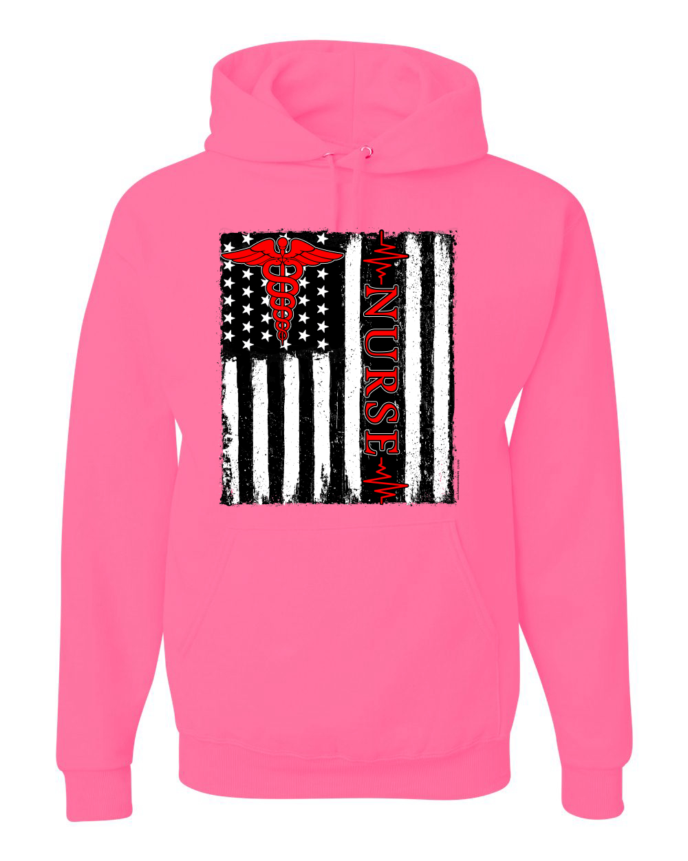 Support Nurses Health Workers American Flag Pride Unisex Hooded Sweatshirt - Picture 12 of 20