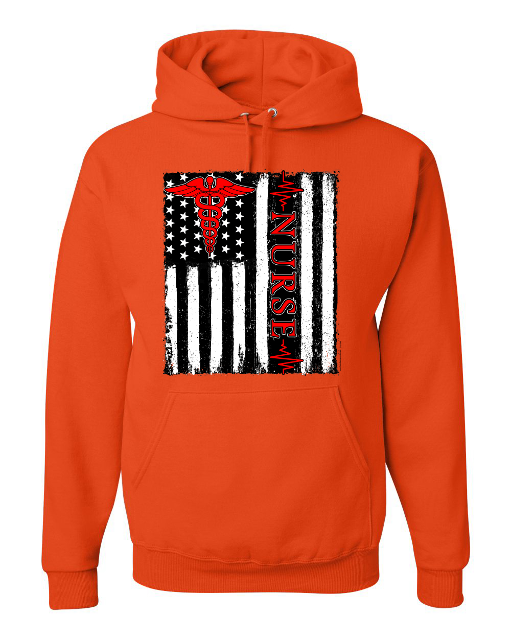 Support Nurses Health Workers American Flag Pride Unisex Hooded Sweatshirt - Picture 13 of 20