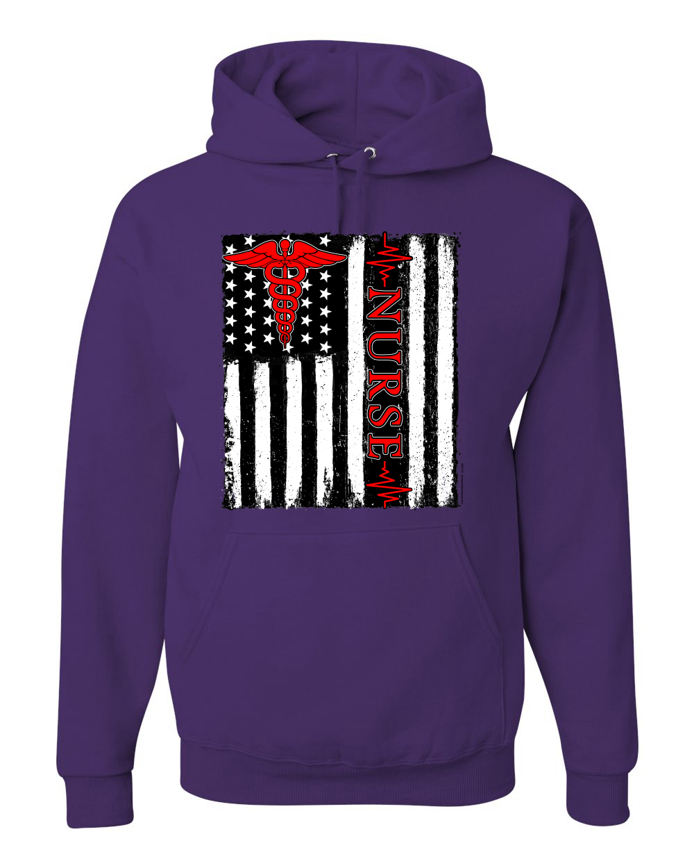 Support Nurses Health Workers American Flag Pride Unisex Hooded Sweatshirt - Picture 14 of 20