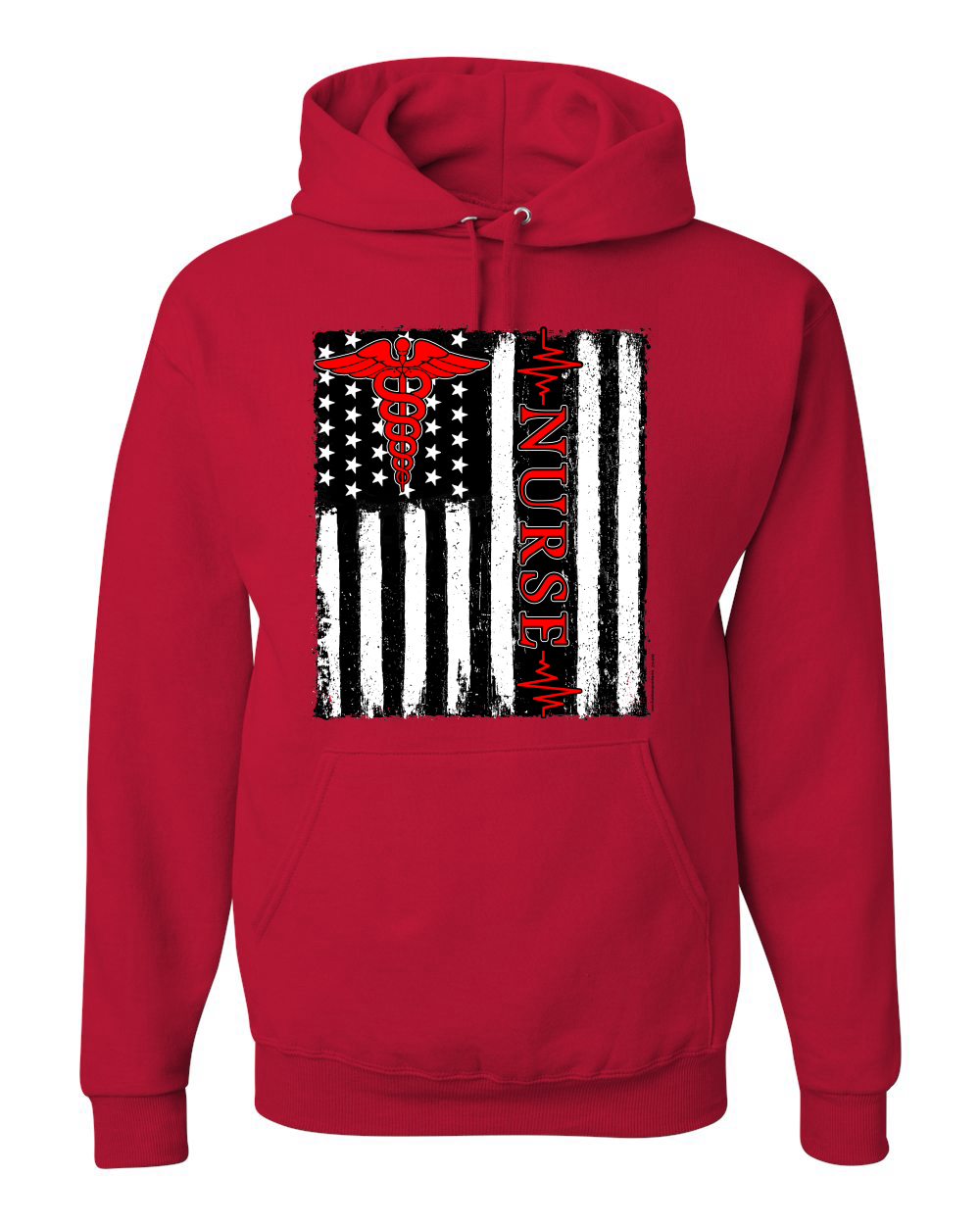 Support Nurses Health Workers American Flag Pride Unisex Hooded Sweatshirt - Picture 15 of 20