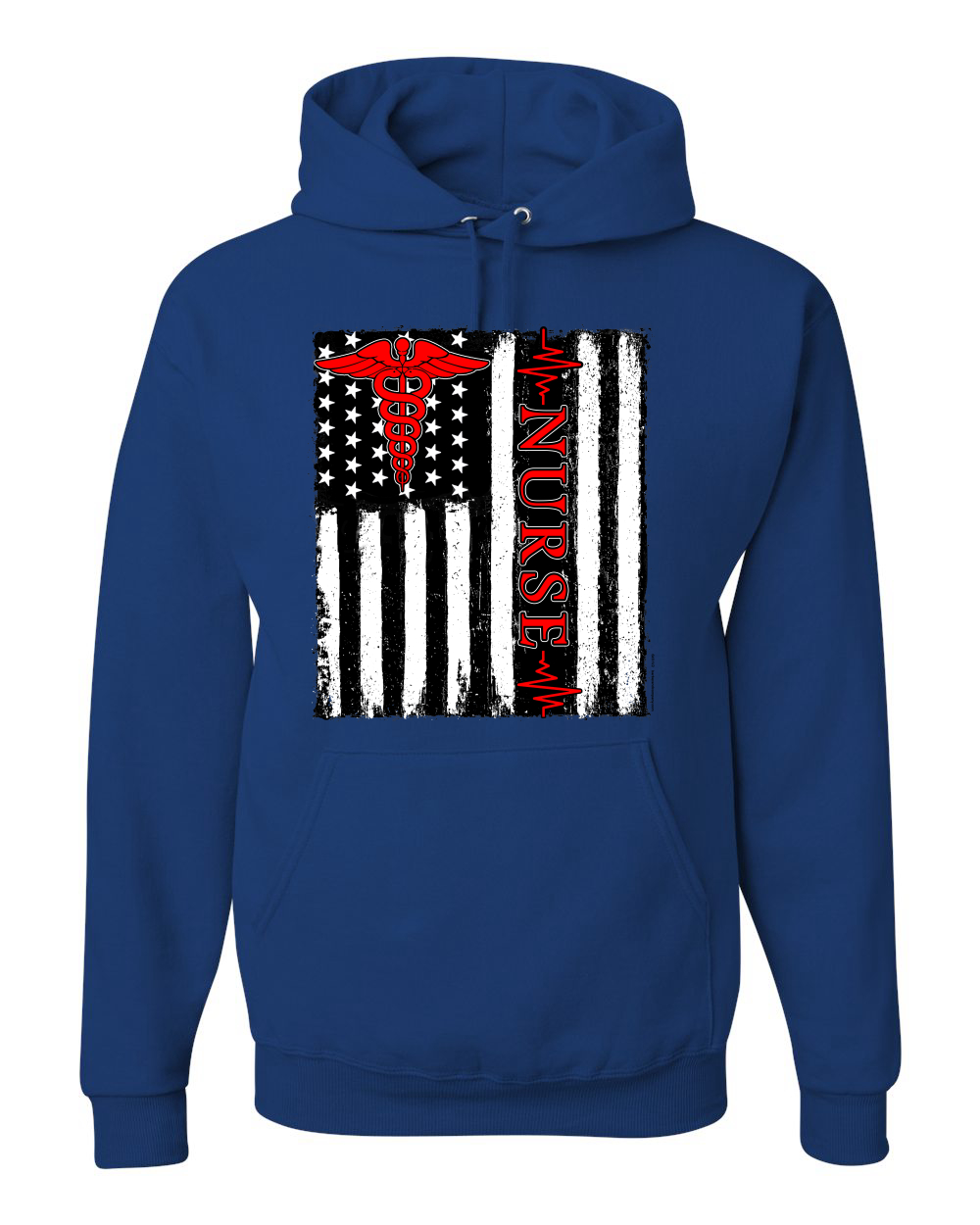 Support Nurses Health Workers American Flag Pride Unisex Hooded Sweatshirt - Picture 16 of 20