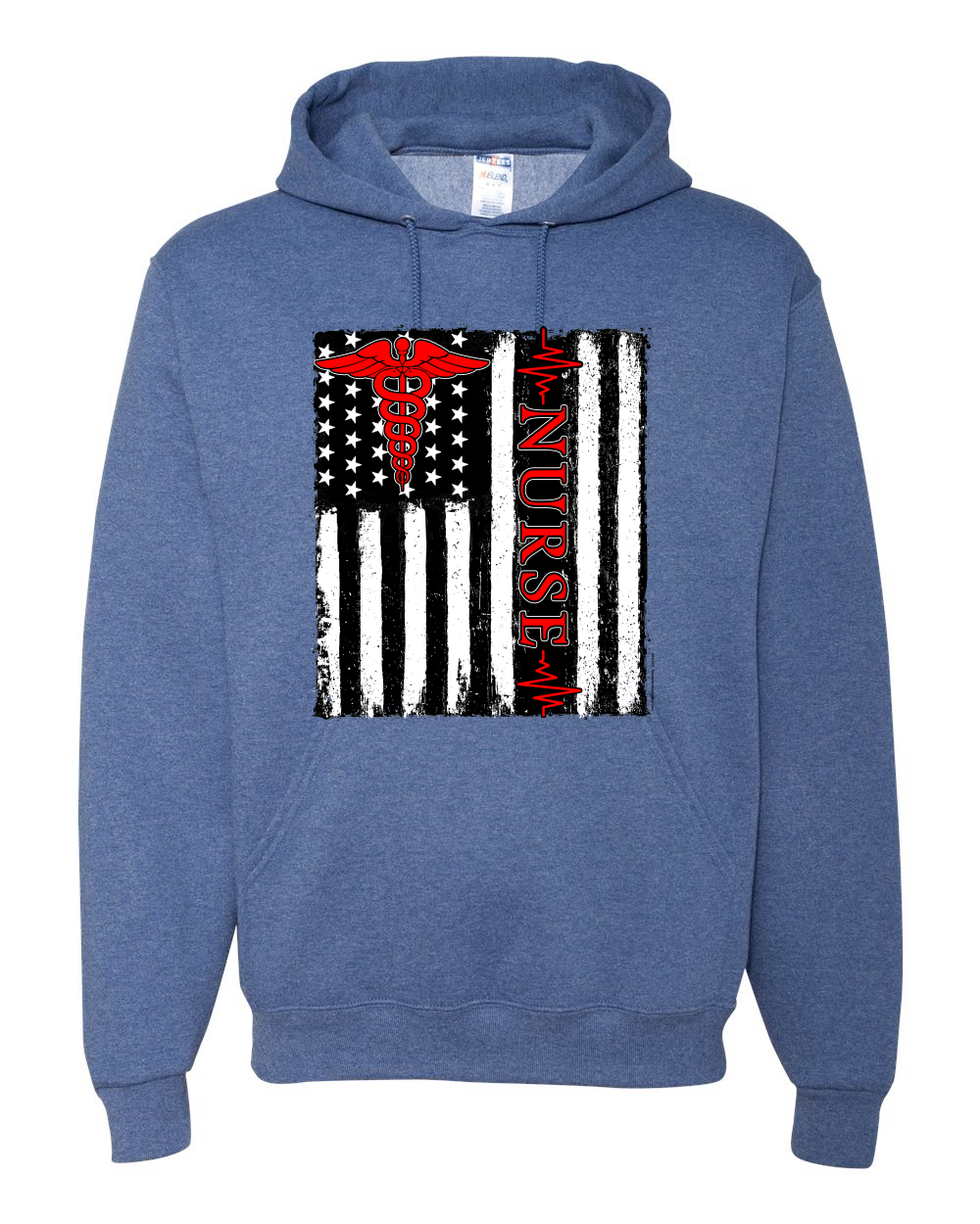 Support Nurses Health Workers American Flag Pride Unisex Hooded Sweatshirt - Picture 17 of 20