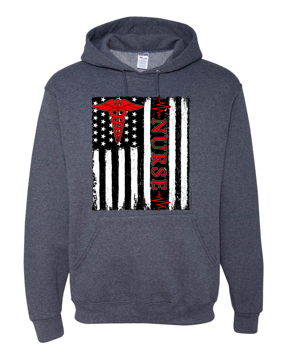 Support Nurses Health Workers American Flag Pride Unisex Hooded Sweatshirt - Picture 18 of 20