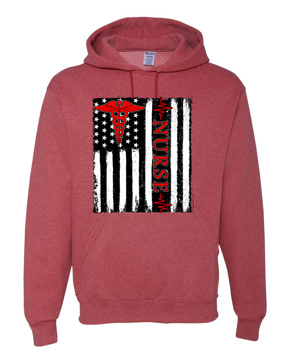 Support Nurses Health Workers American Flag Pride Unisex Hooded Sweatshirt - Picture 19 of 20