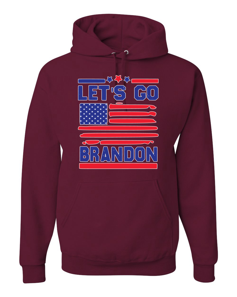Lets Go Brandon Patriotic FJB USA Flag Political Unisex Hooded Sweatshirt - Picture 10 of 22