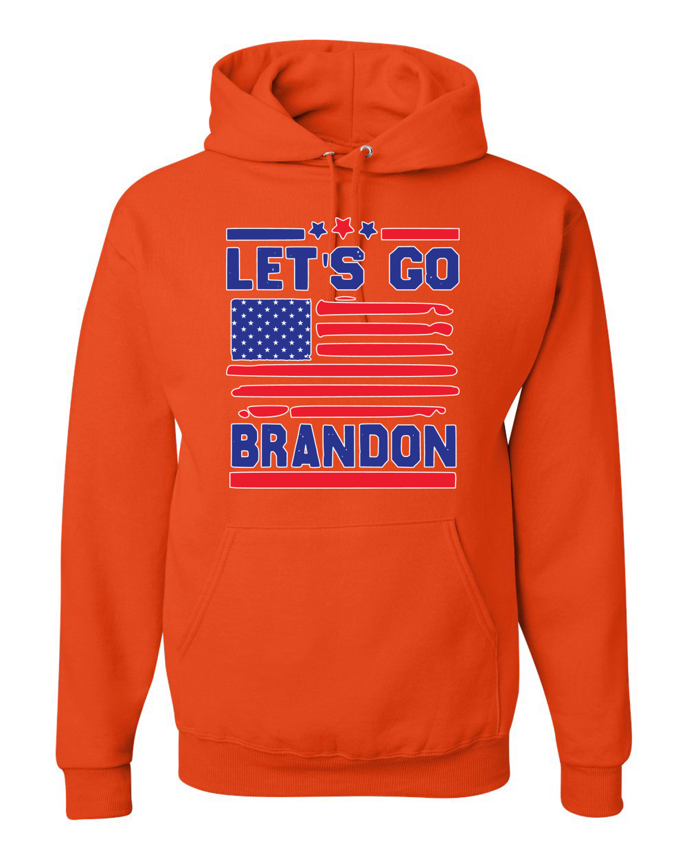 Lets Go Brandon Patriotic FJB USA Flag Political Unisex Hooded Sweatshirt - Picture 13 of 22