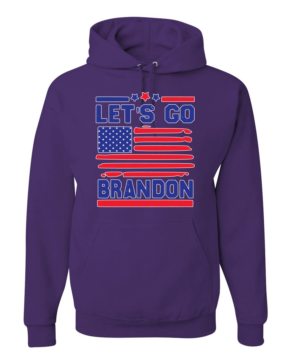 Lets Go Brandon Patriotic FJB USA Flag Political Unisex Hooded Sweatshirt - Picture 14 of 22