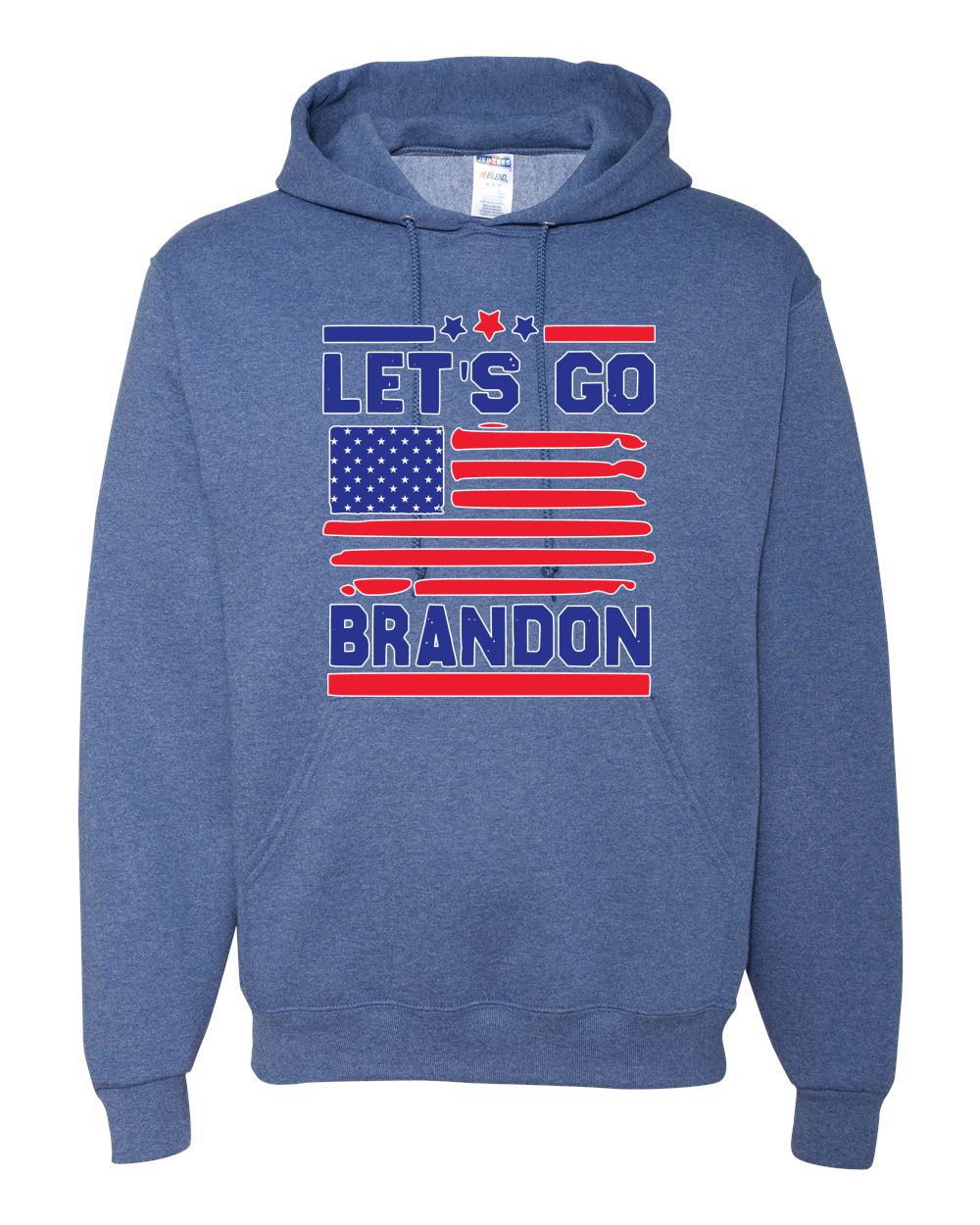 Lets Go Brandon Patriotic FJB USA Flag Political Unisex Hooded Sweatshirt - Picture 18 of 22