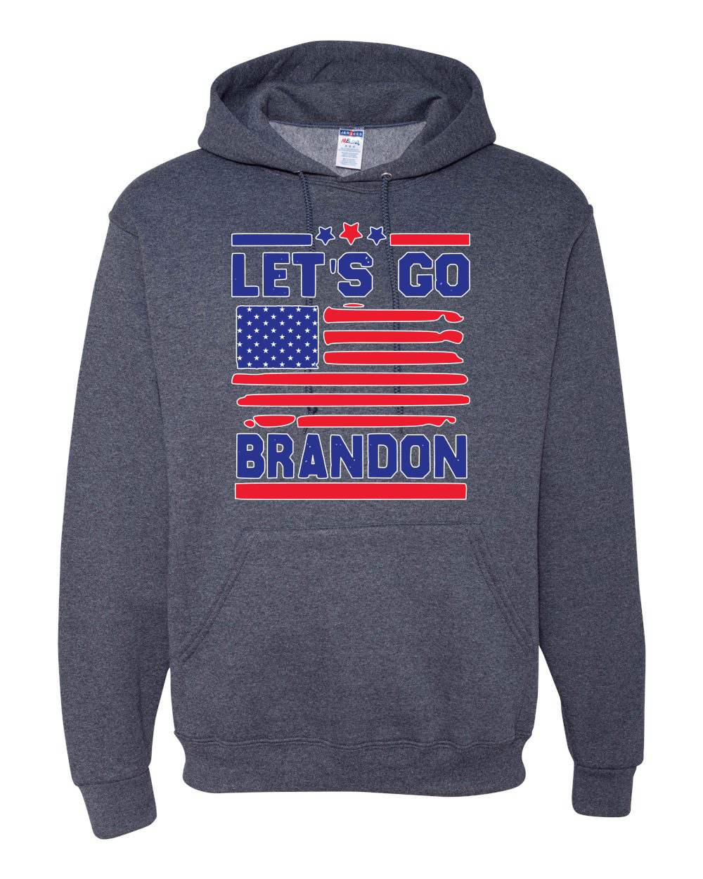 Lets Go Brandon Patriotic FJB USA Flag Political Unisex Hooded Sweatshirt - Picture 19 of 22