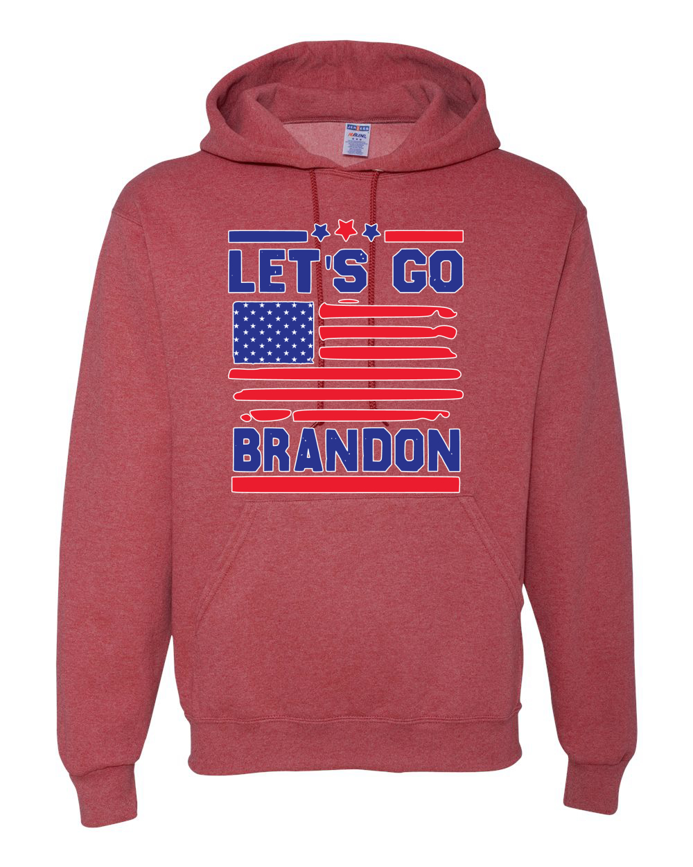 Lets Go Brandon Patriotic FJB USA Flag Political Unisex Hooded Sweatshirt - Picture 20 of 22