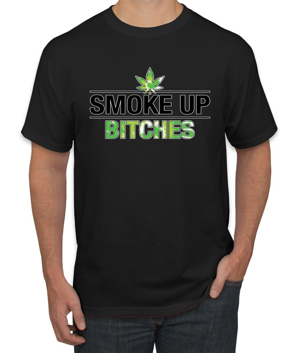 Marijuanna Smoke Up Bitches Stoners 420 Cannabis Erba Legalizza Uomo Grafica T - Foto 3 di 25