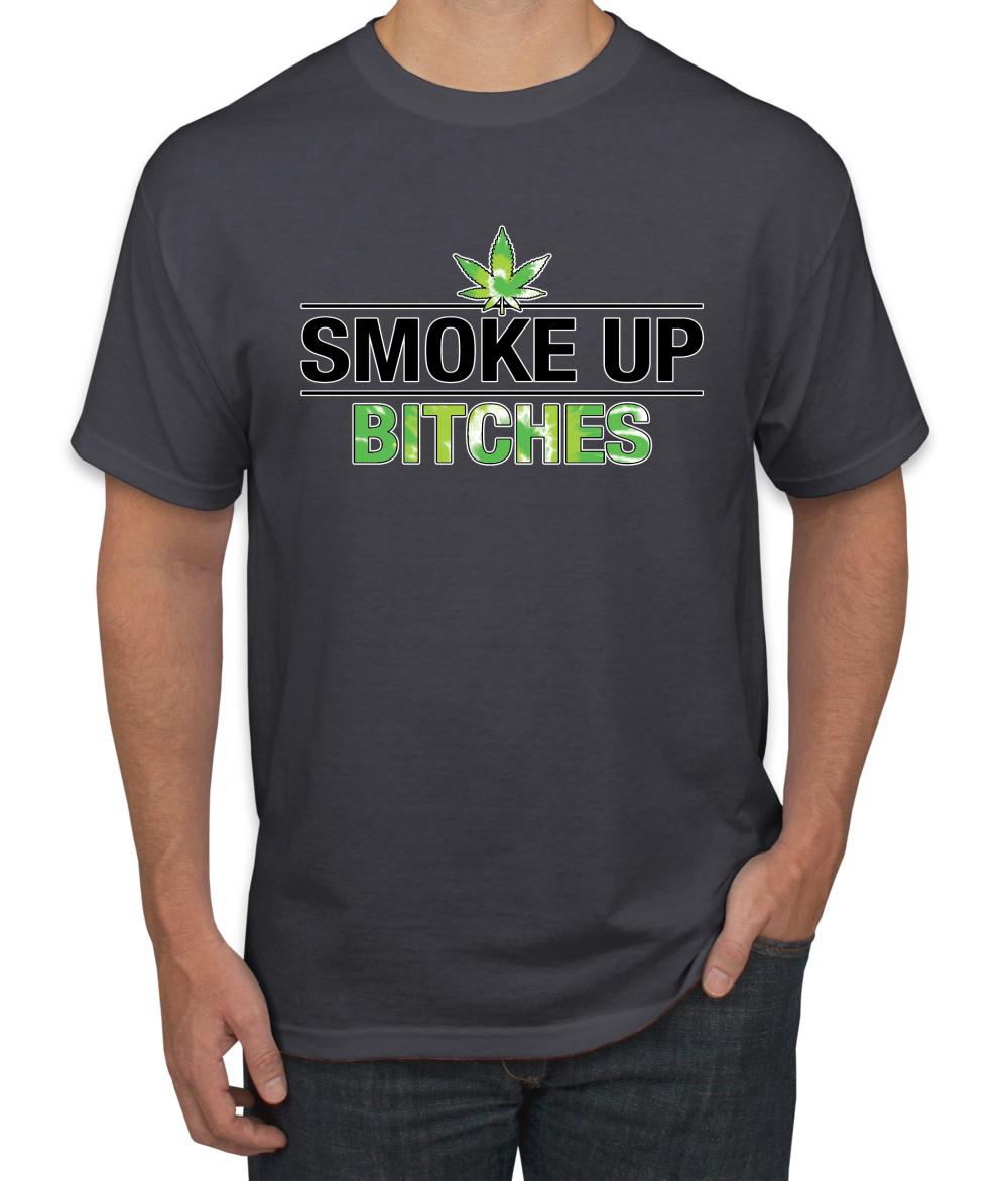 Marijuanna Smoke Up Bitches Stoners 420 Cannabis Erba Legalizza Uomo Grafica T - Foto 4 di 25