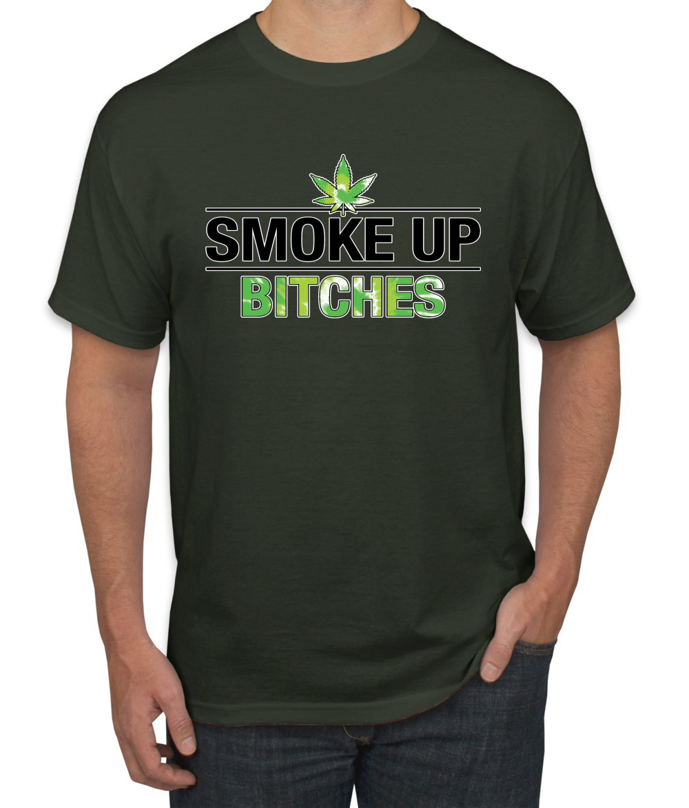Marijuanna Smoke Up Bitches Stoners 420 Cannabis Erba Legalizza Uomo Grafica T - Foto 5 di 25