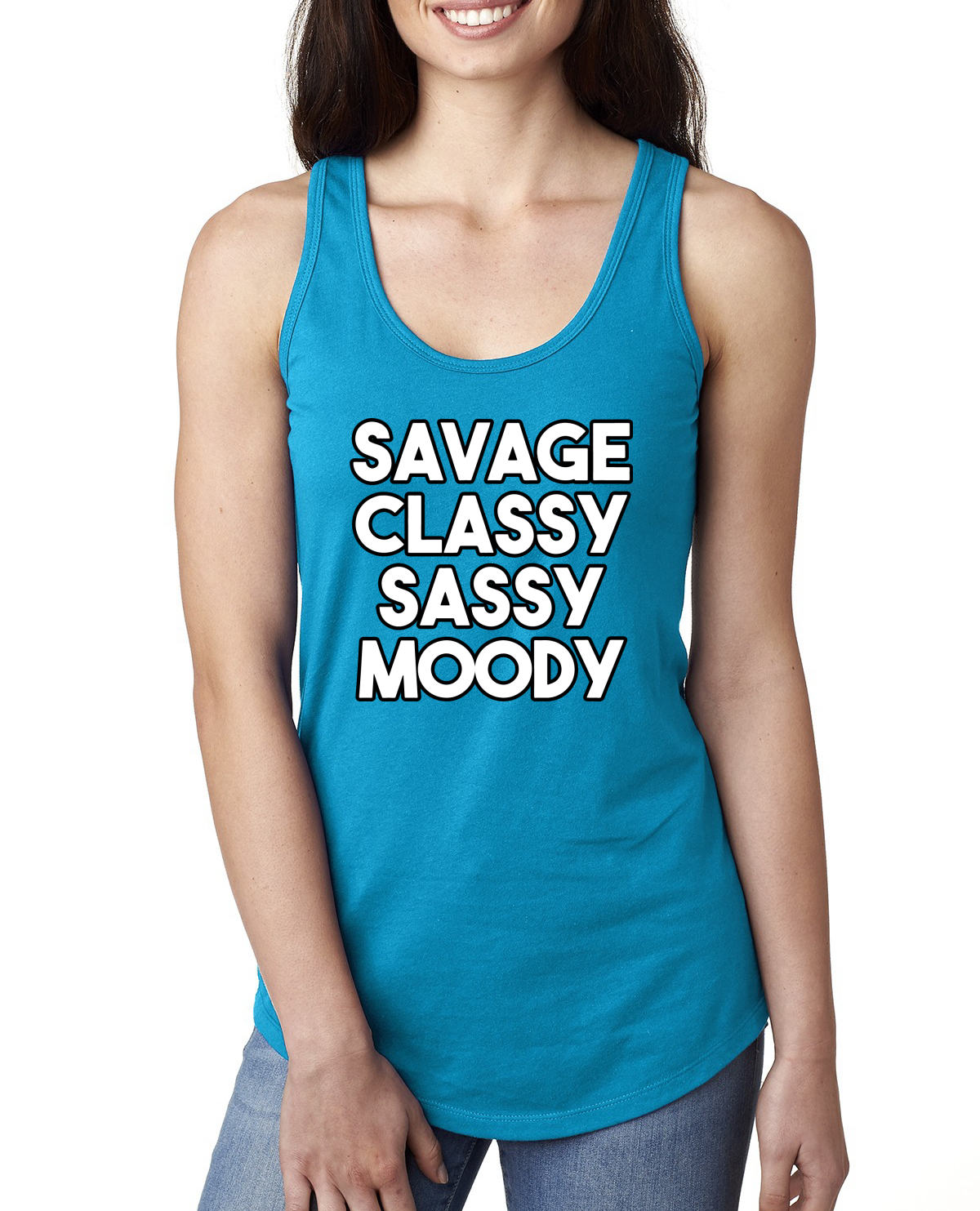 Thou Shall Not Try Me Tank Top Sarcastic Saying Moody Sassy Mom Flowy Racerback Tank
