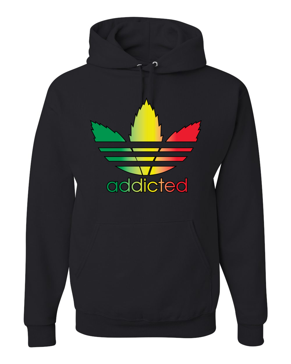 Sudadera con capucha gráfica parodia adicta con hoja de olla 420 - Imagen 3 de 20
