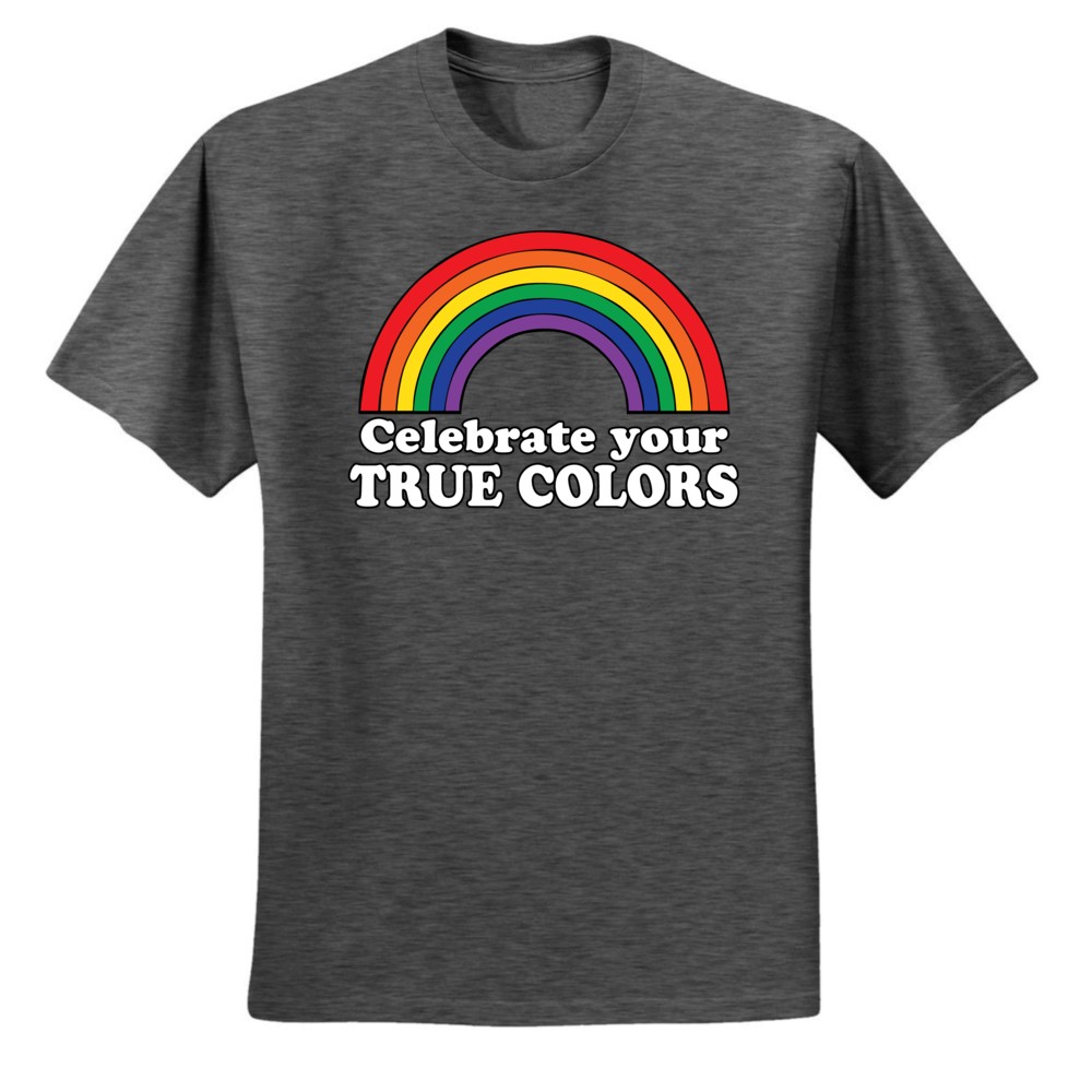 Camiseta Celebra True Colors Arco Iris Hombres Orgullo LGBT Gay Lesbiana Orgullosa T - Imagen 12 de 44