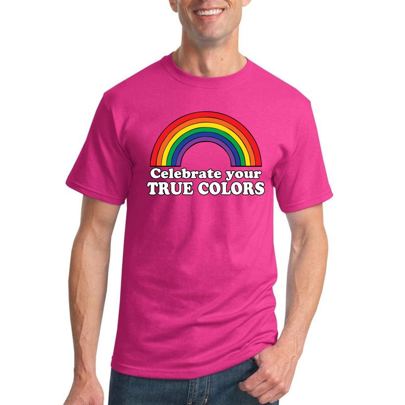 Camiseta Celebra True Colors Arco Iris Hombres Orgullo LGBT Gay Lesbiana Orgullosa T - Imagen 7 de 44