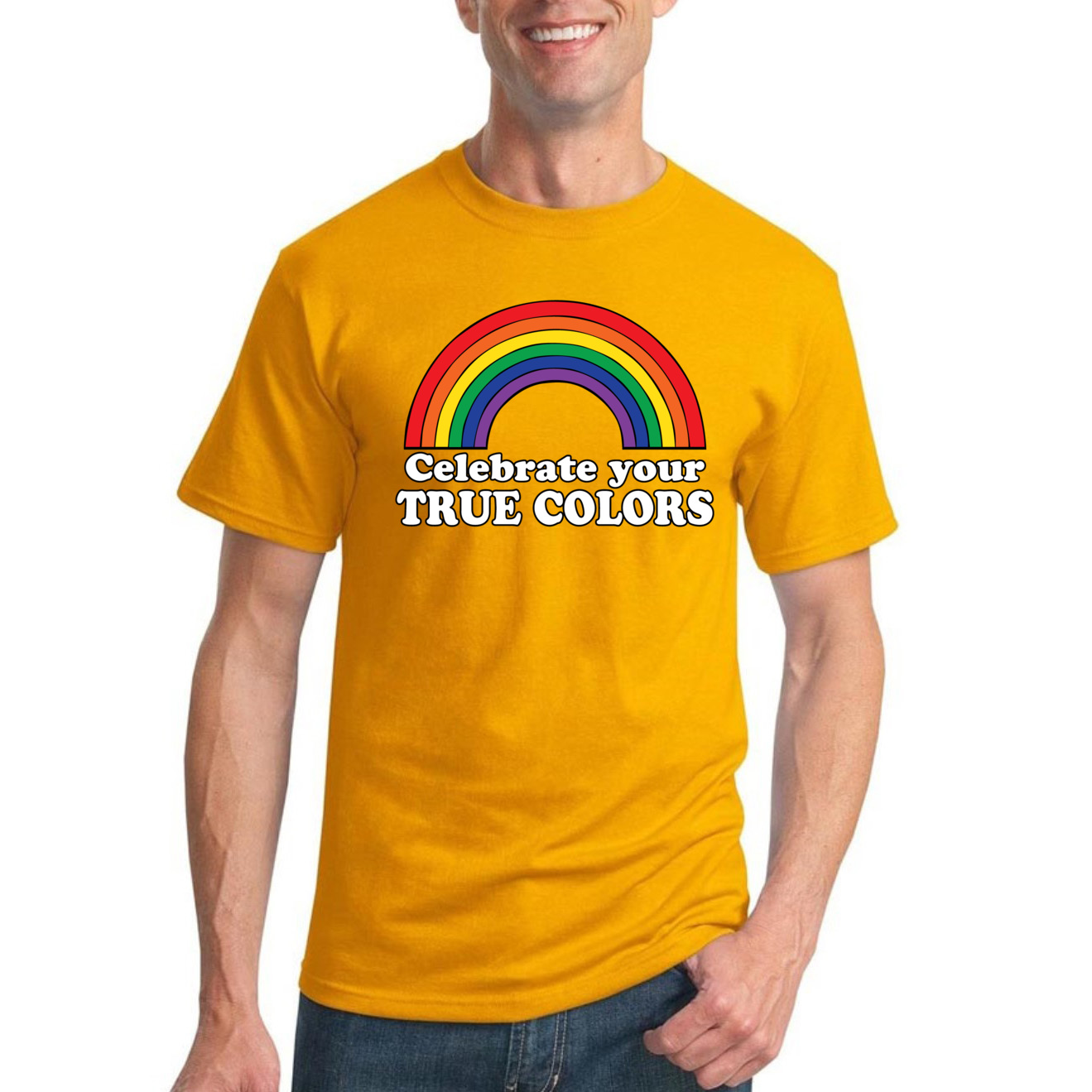 Camiseta Celebra True Colors Arco Iris Hombres Orgullo LGBT Gay Lesbiana Orgullosa T - Imagen 9 de 44