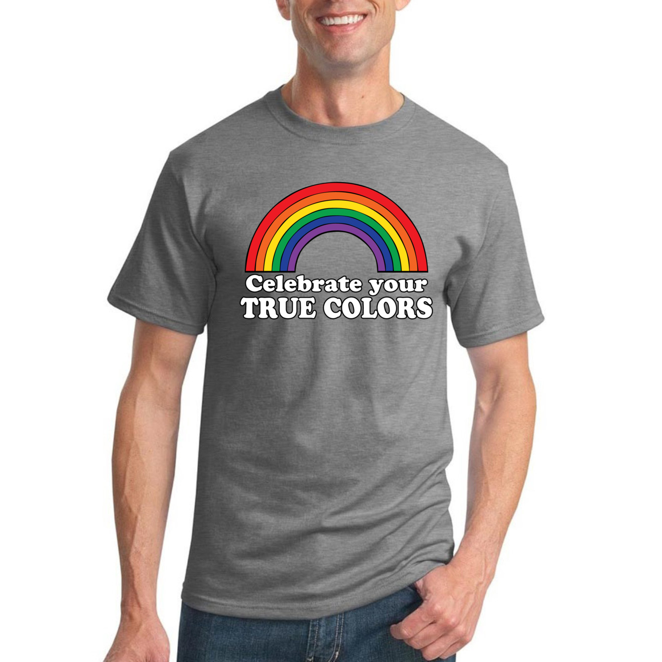 Camiseta Celebra True Colors Arco Iris Hombres Orgullo LGBT Gay Lesbiana Orgullosa T - Imagen 13 de 44