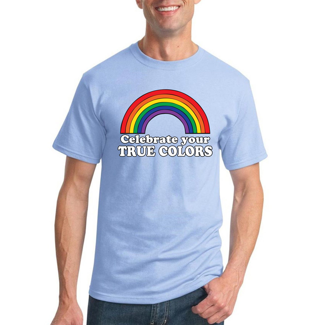 Camiseta Celebra True Colors Arco Iris Hombres Orgullo LGBT Gay Lesbiana Orgullosa T - Imagen 17 de 44