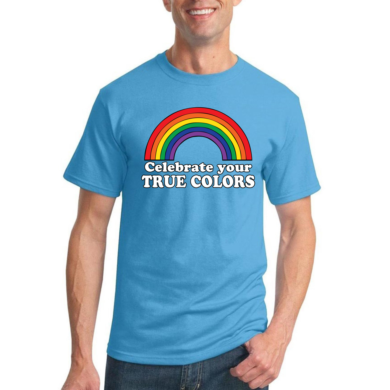 Camiseta Celebra True Colors Arco Iris Hombres Orgullo LGBT Gay Lesbiana Orgullosa T - Imagen 21 de 44