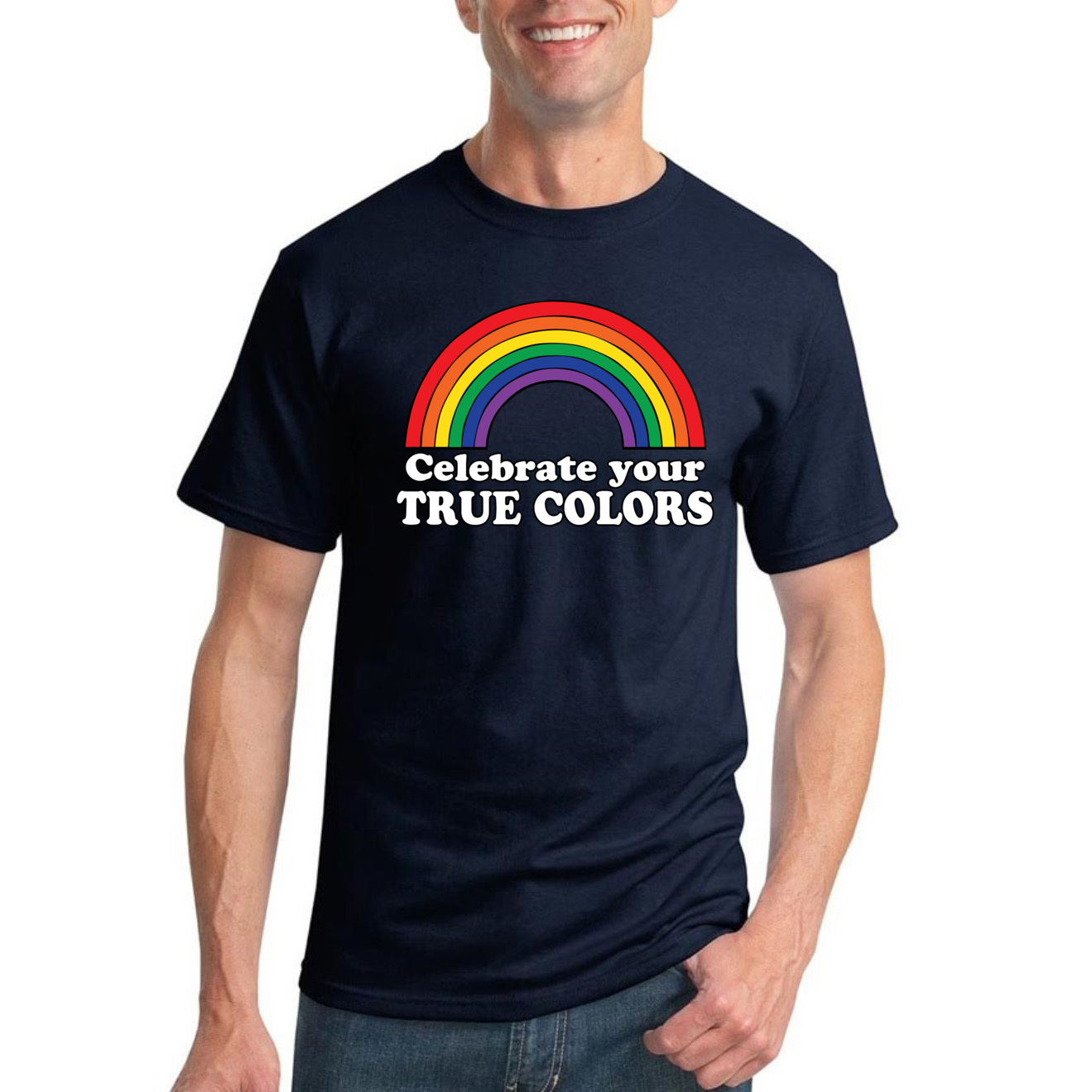 Camiseta Celebra True Colors Arco Iris Hombres Orgullo LGBT Gay Lesbiana Orgullosa T - Imagen 27 de 44