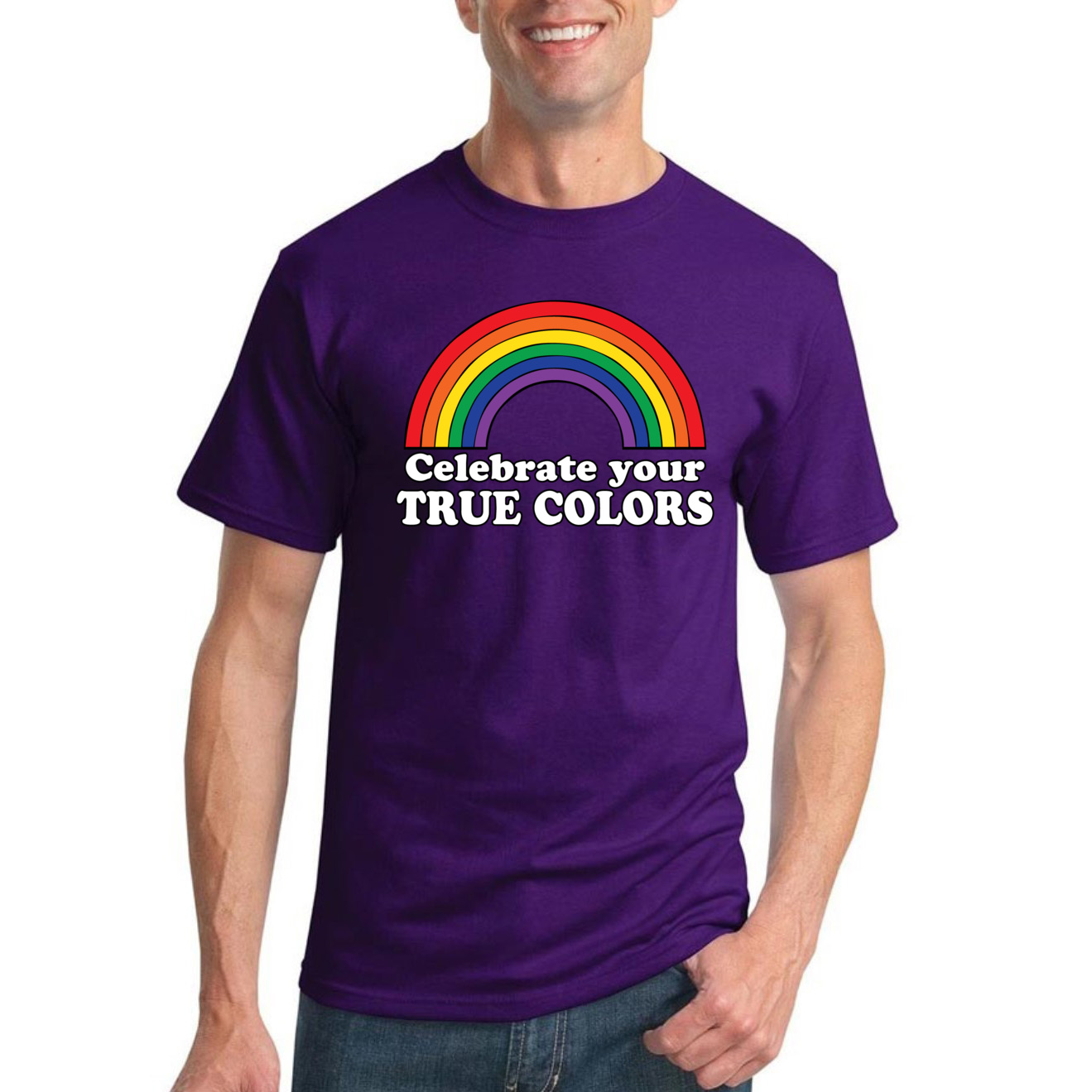 Camiseta Celebra True Colors Arco Iris Hombres Orgullo LGBT Gay Lesbiana Orgullosa T - Imagen 31 de 44
