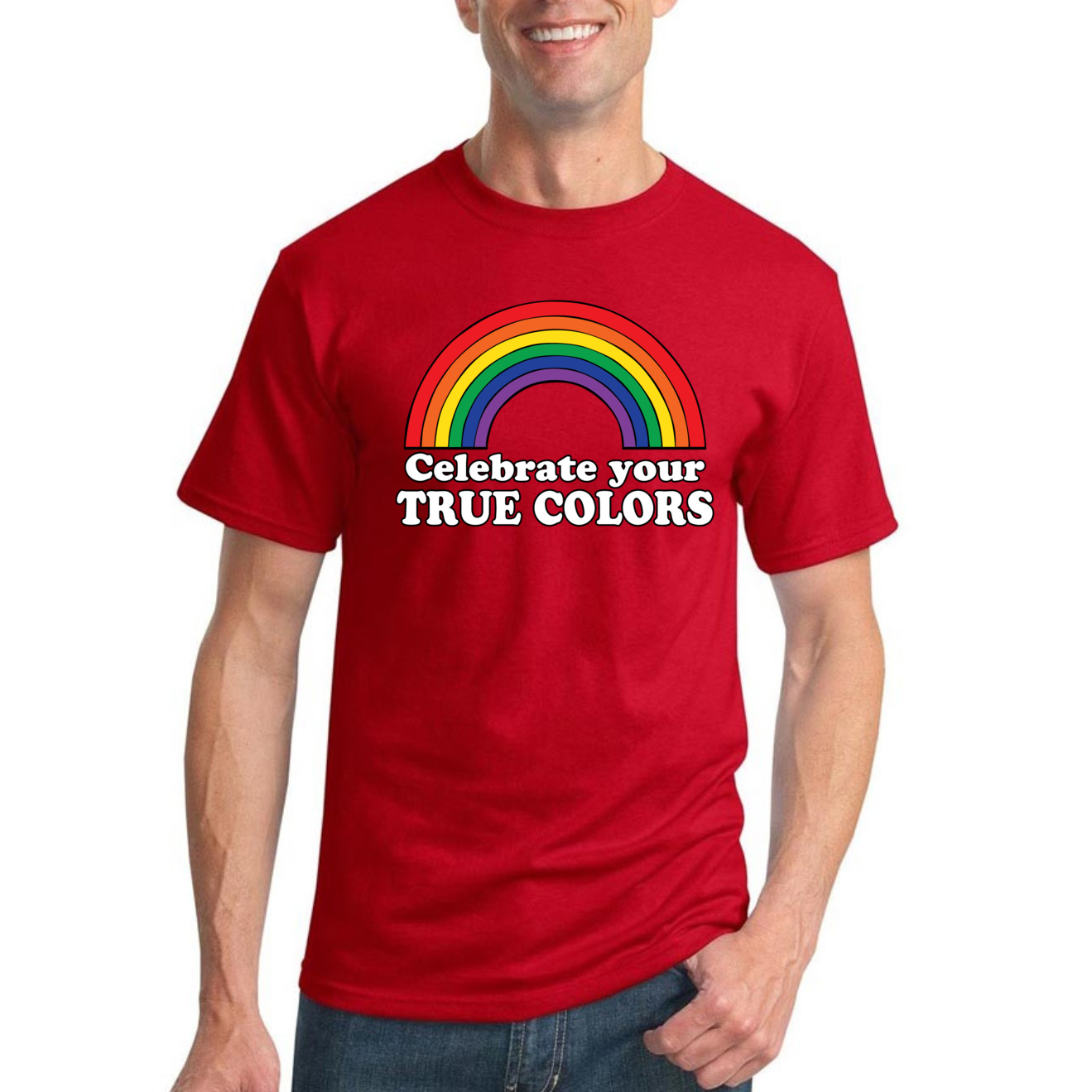 Camiseta Celebra True Colors Arco Iris Hombres Orgullo LGBT Gay Lesbiana Orgullosa T - Imagen 33 de 44