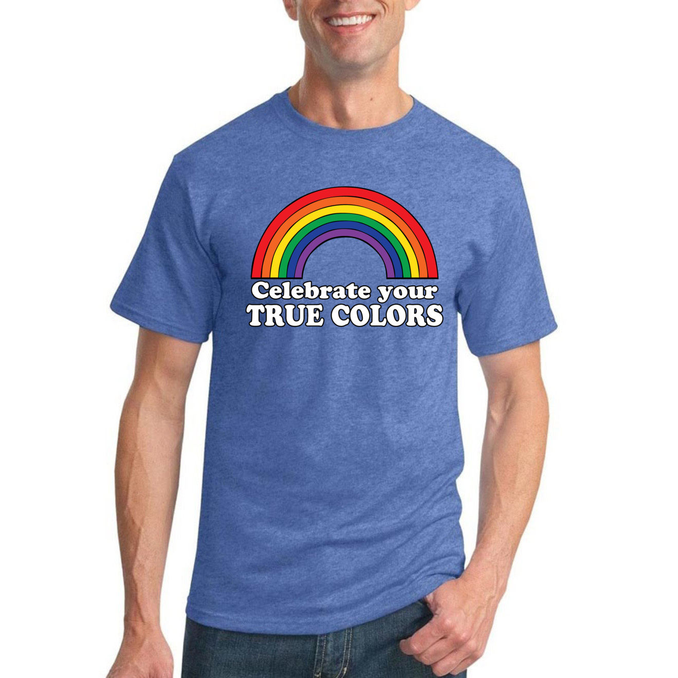 Camiseta Celebra True Colors Arco Iris Hombres Orgullo LGBT Gay Lesbiana Orgullosa T - Imagen 37 de 44