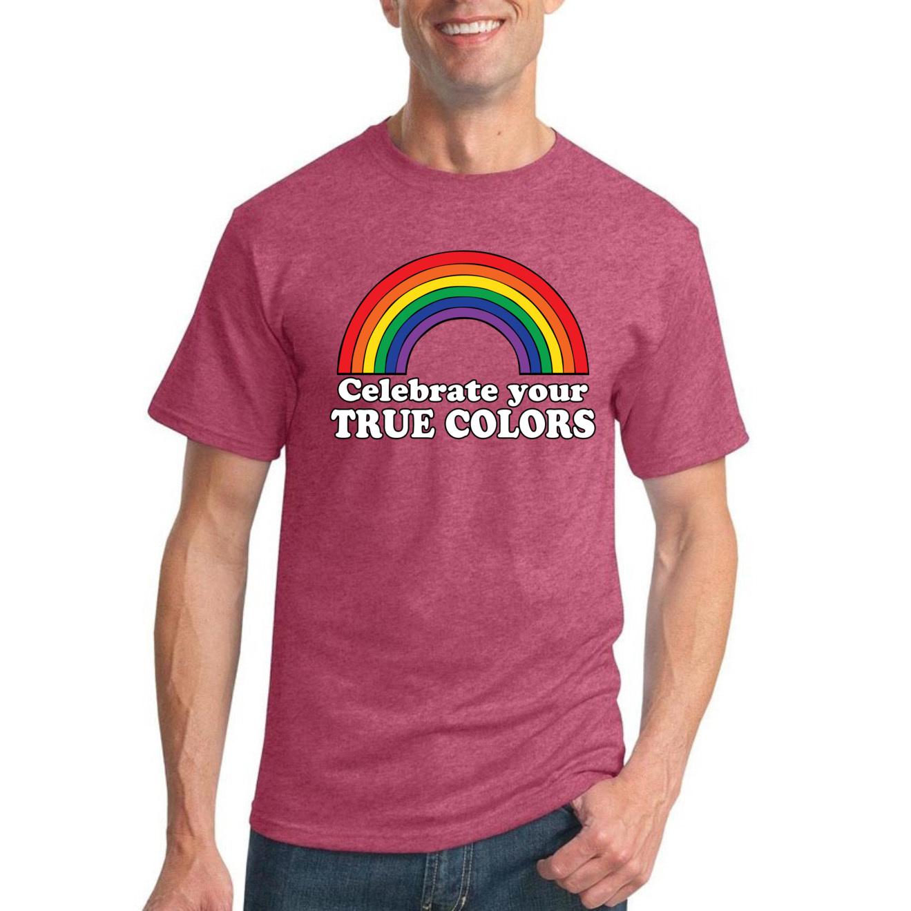 Camiseta Celebra True Colors Arco Iris Hombres Orgullo LGBT Gay Lesbiana Orgullosa T - Imagen 41 de 44