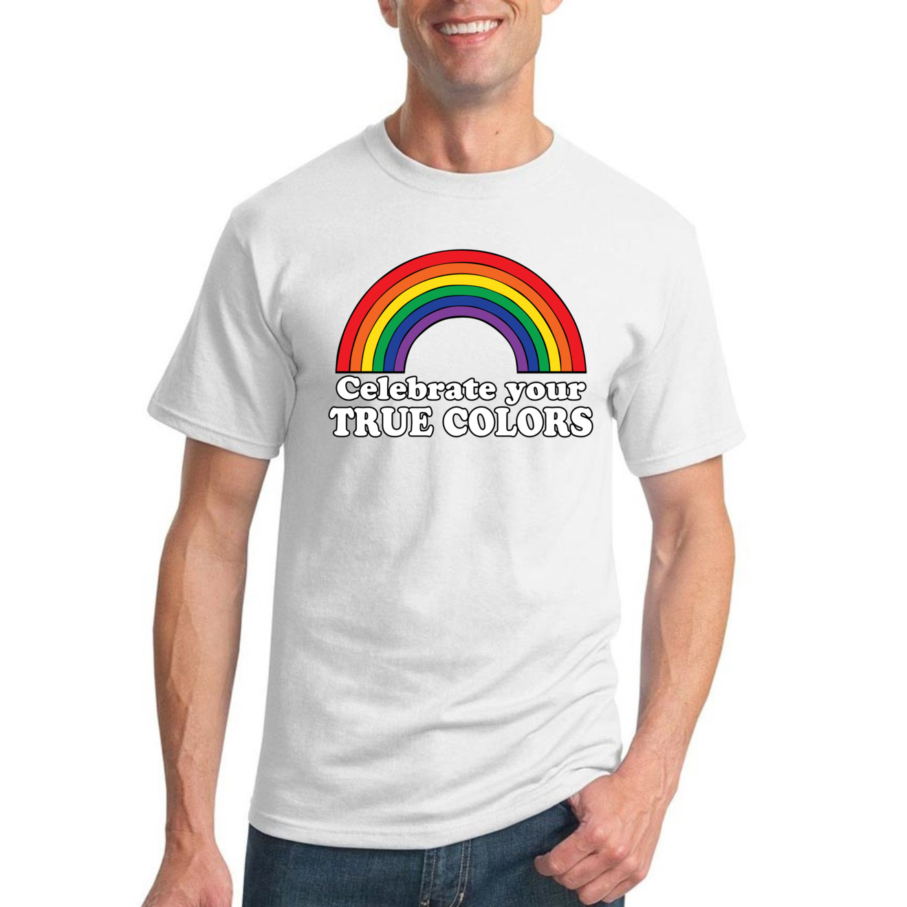 Camiseta Celebra True Colors Arco Iris Hombres Orgullo LGBT Gay Lesbiana Orgullosa T - Imagen 43 de 44