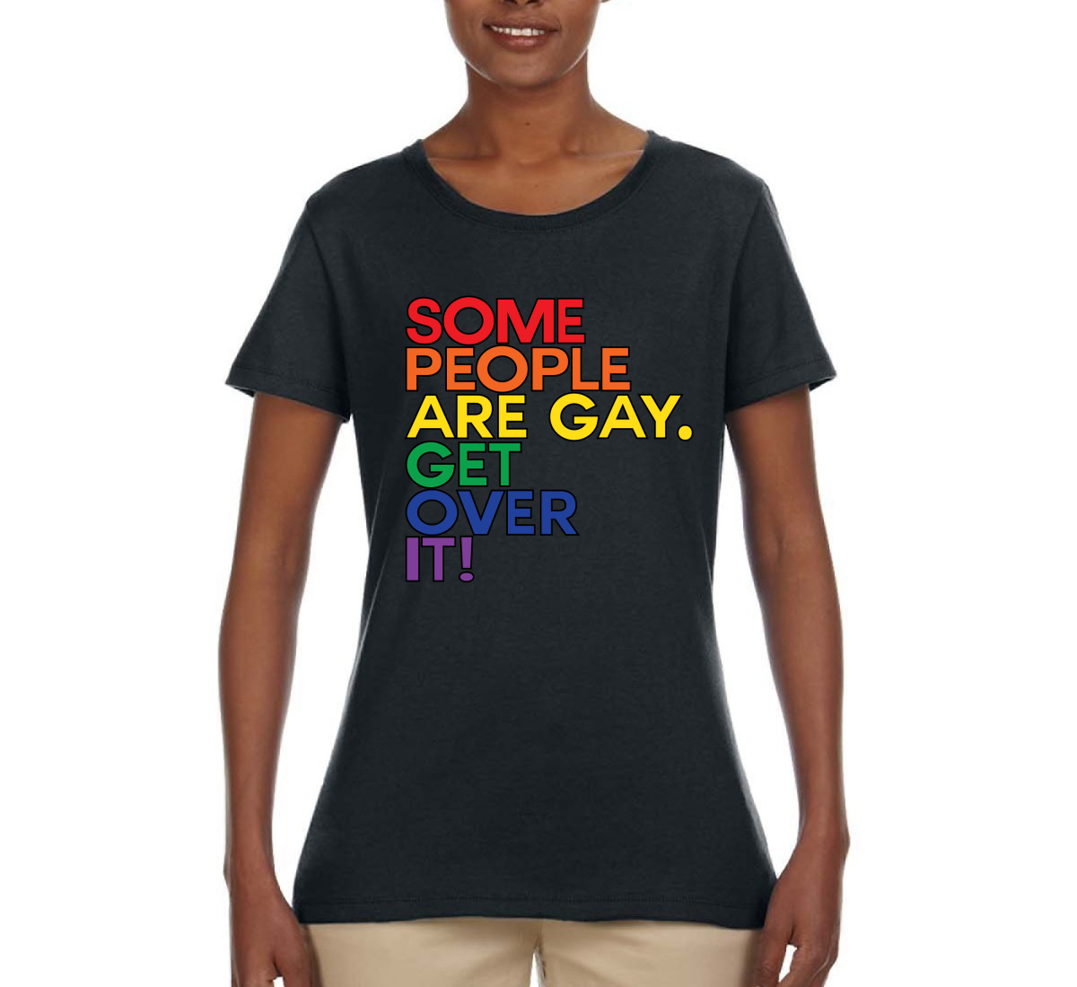 Some People Are Gat Get Over It Funny Gay LGBT Women Graphic Tshirt | eBay