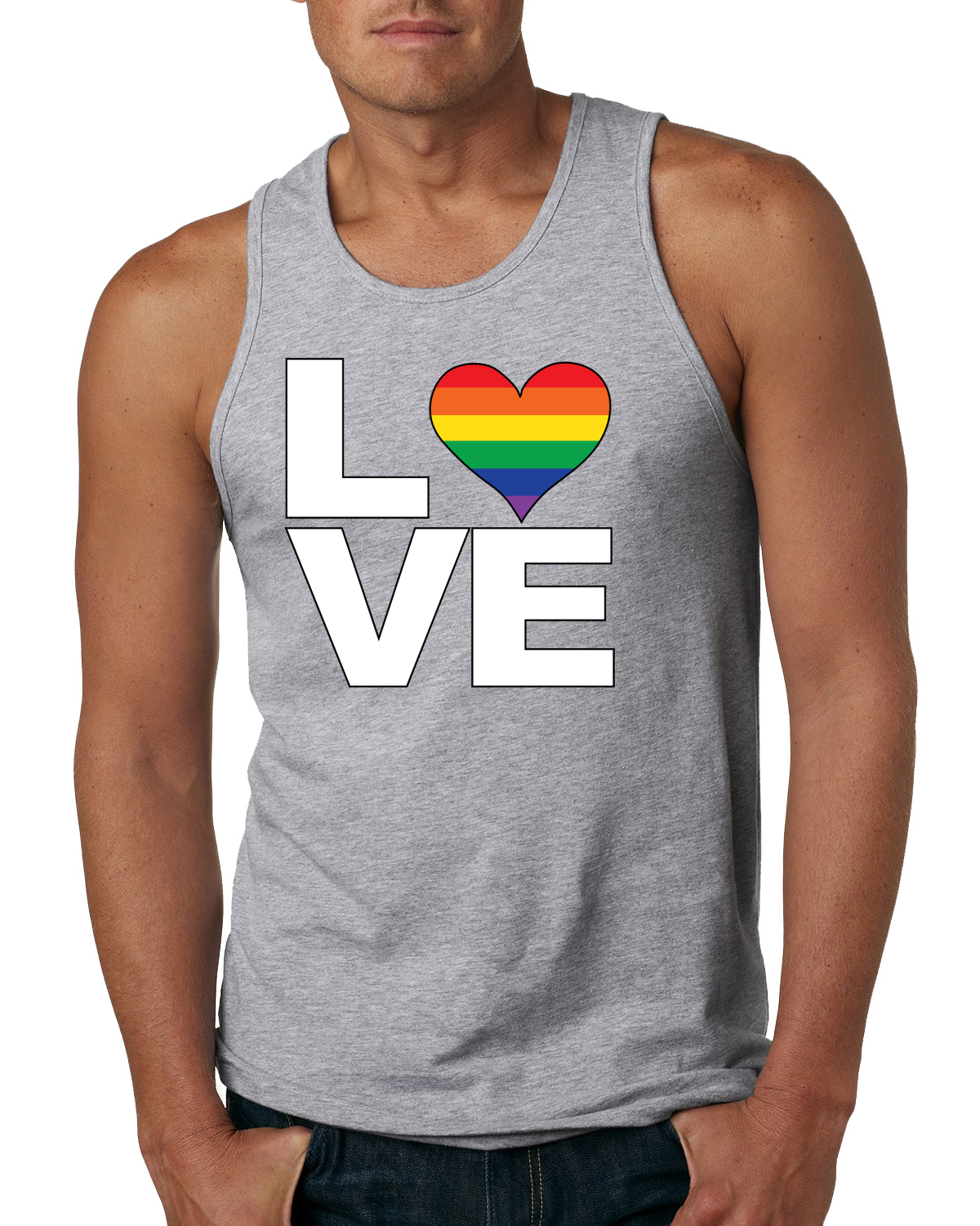 LOVE Heart Mens LGBT Pride Tank Top Gay Muscle Shirt eBay