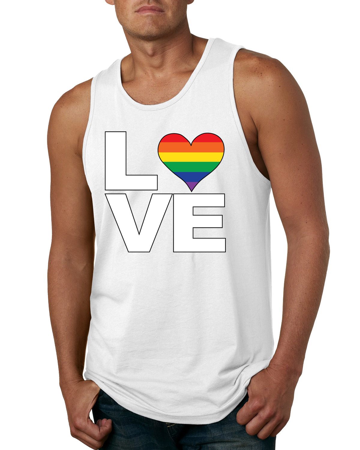 LOVE Heart Mens LGBT Pride Tank Top Gay Muscle Shirt | eBay