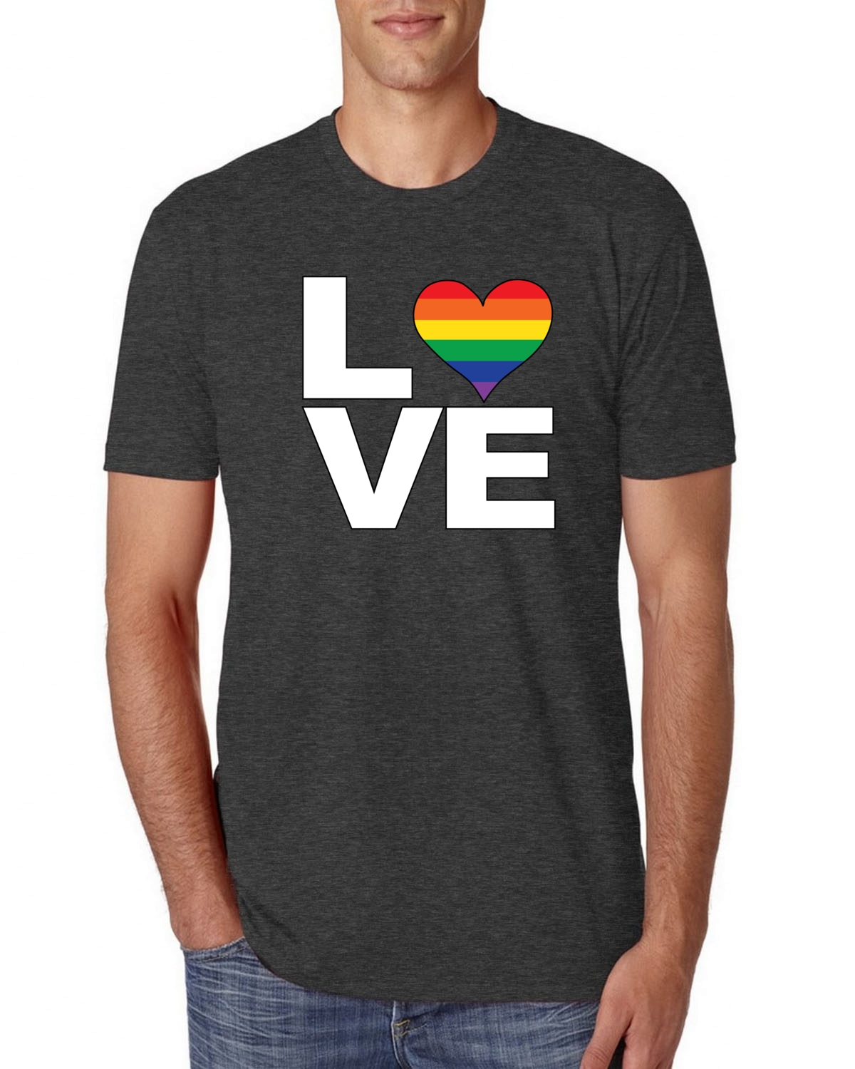 Love Heart LGBT Pride Soft Premium T Shirt Gay Lesbian Proud Tee - Picture 7 of 18