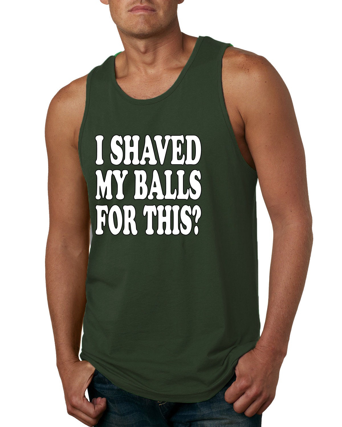 Camiseta sin mangas gráfica I Shaved My Balls For This para hombre - Imagen 8 de 10