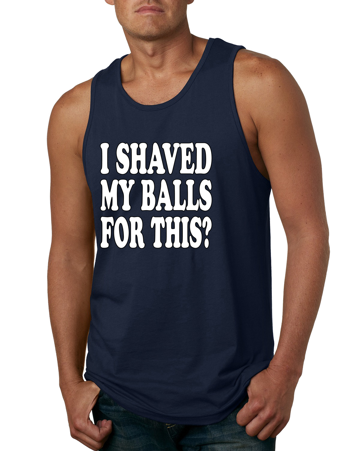 Camiseta sin mangas gráfica I Shaved My Balls For This para hombre - Imagen 5 de 10