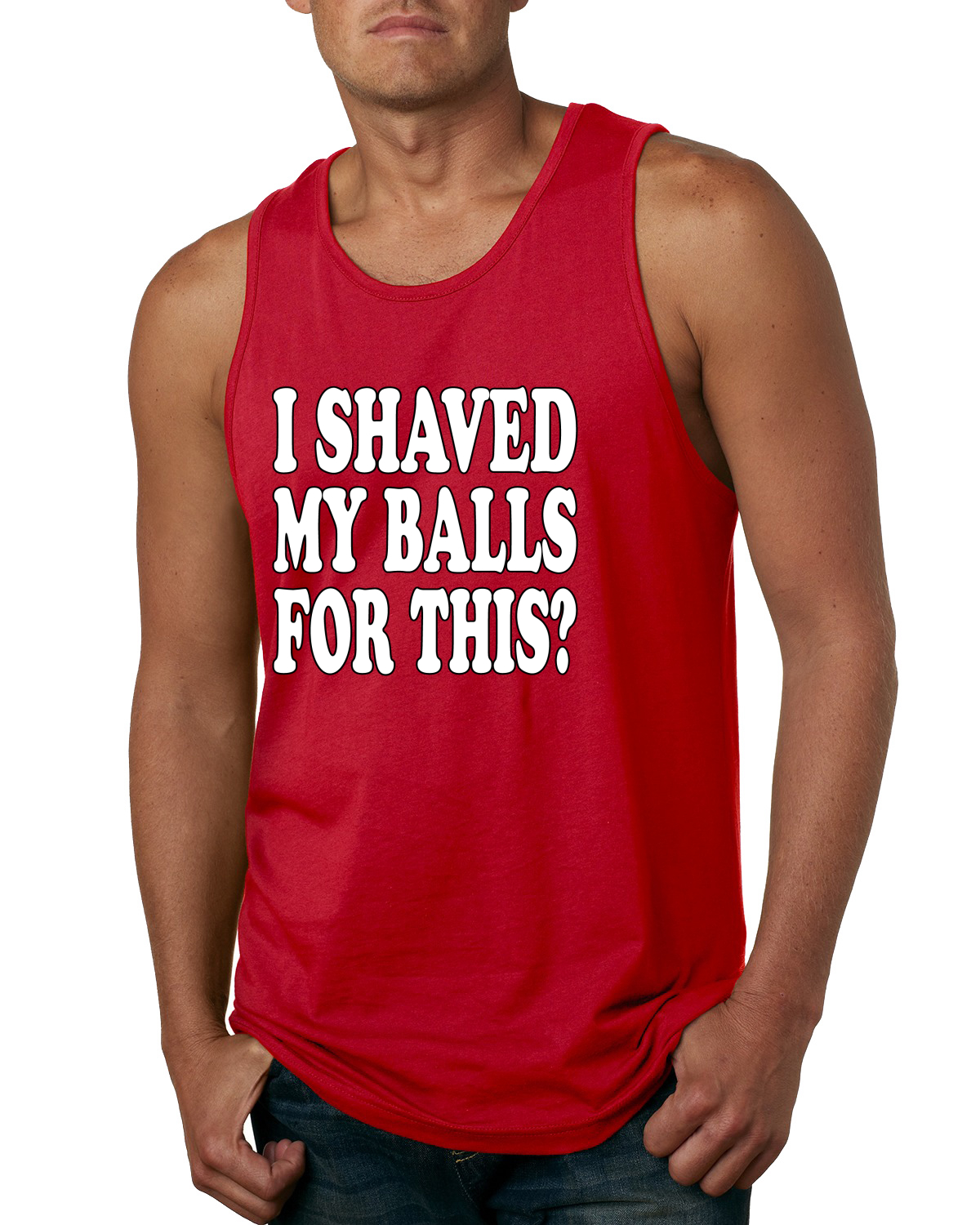 Camiseta sin mangas gráfica I Shaved My Balls For This para hombre - Imagen 6 de 10