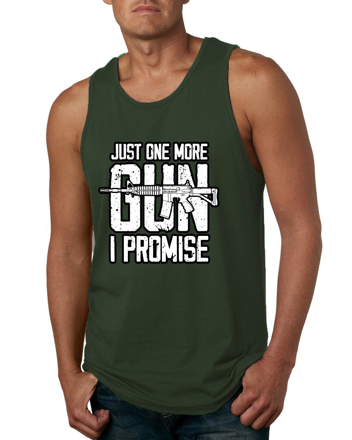 Camiseta sin mangas Just One More Gun I Promise Humor para hombre - Imagen 3 de 8