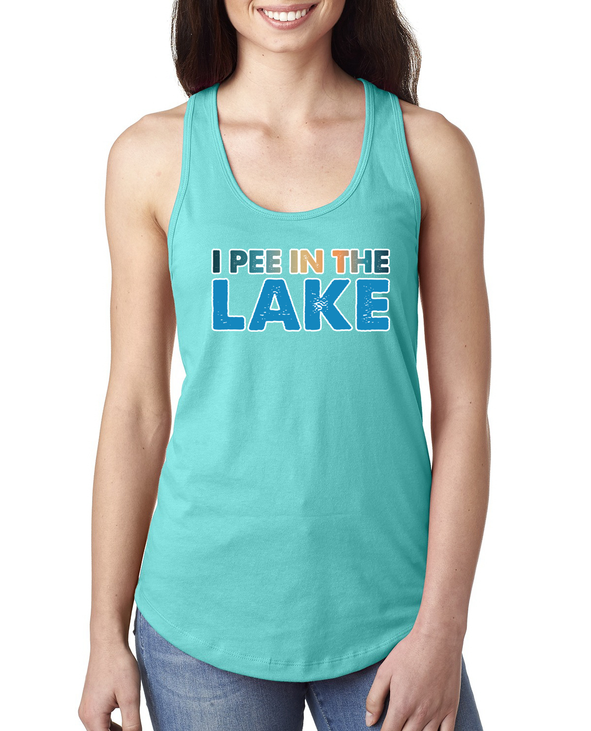 Camiseta sin mangas I Pee In the Lake Humor para damas Racerback - Imagen 14 de 14
