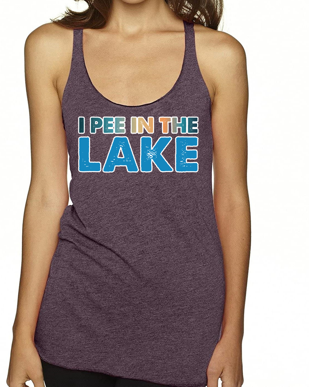 Camiseta sin mangas I Pee In the Lake Humor Tri-Blend Racerback - Imagen 15 de 15